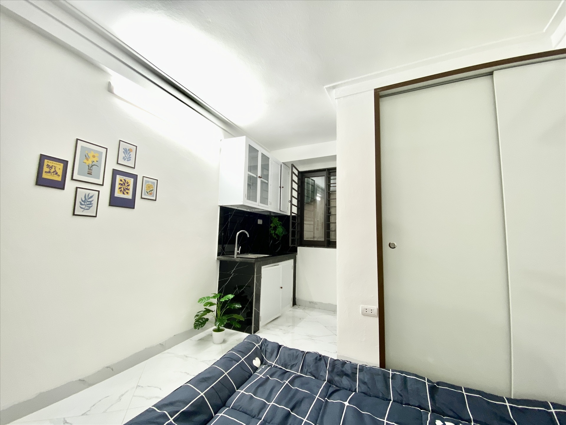 Phòng trọ Studio 25m2 tại Funhome B Lĩnh Nam - Hoàng Mai - Phòng ngủ