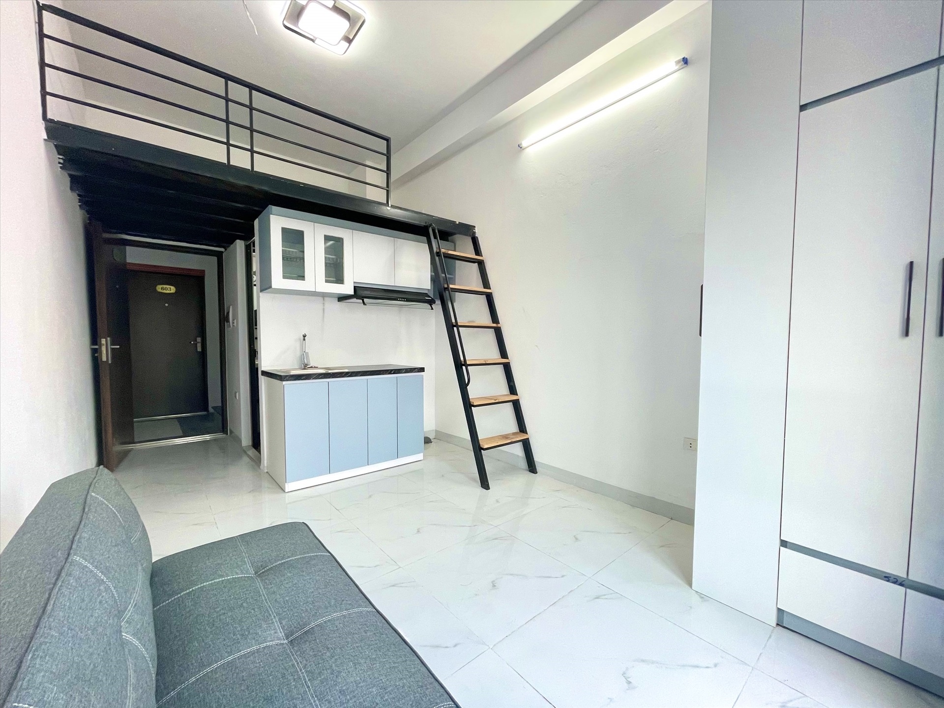 Phòng trọ Duplex 25m2 tại Funhome Giải Phóng - Hoàng Mai - Phòng khách
