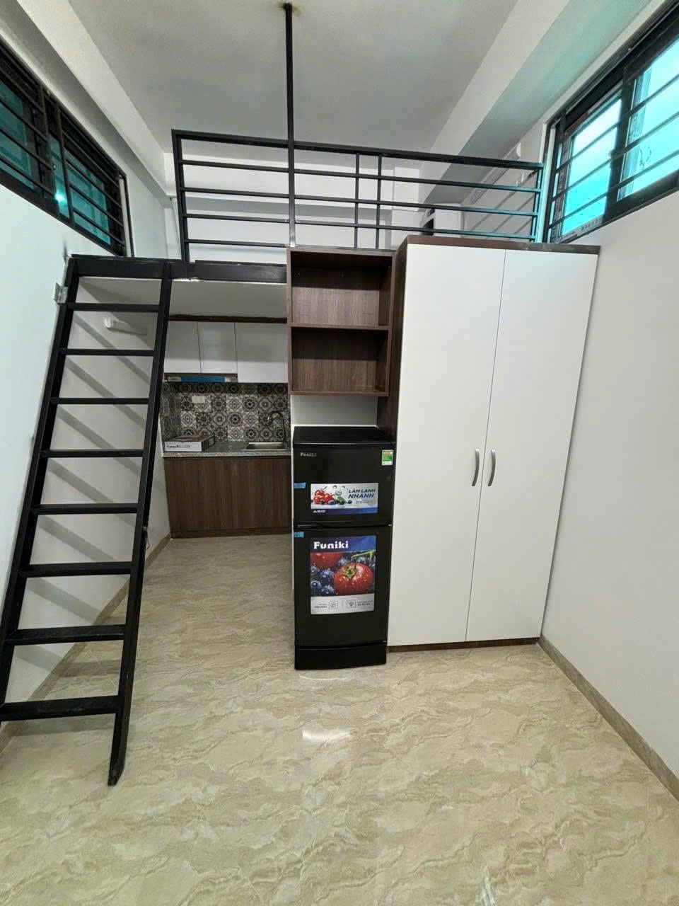 Phòng trọ Duplex 25m2 tại Funhome Trương Định - Hoàng Mai - Phòng khách