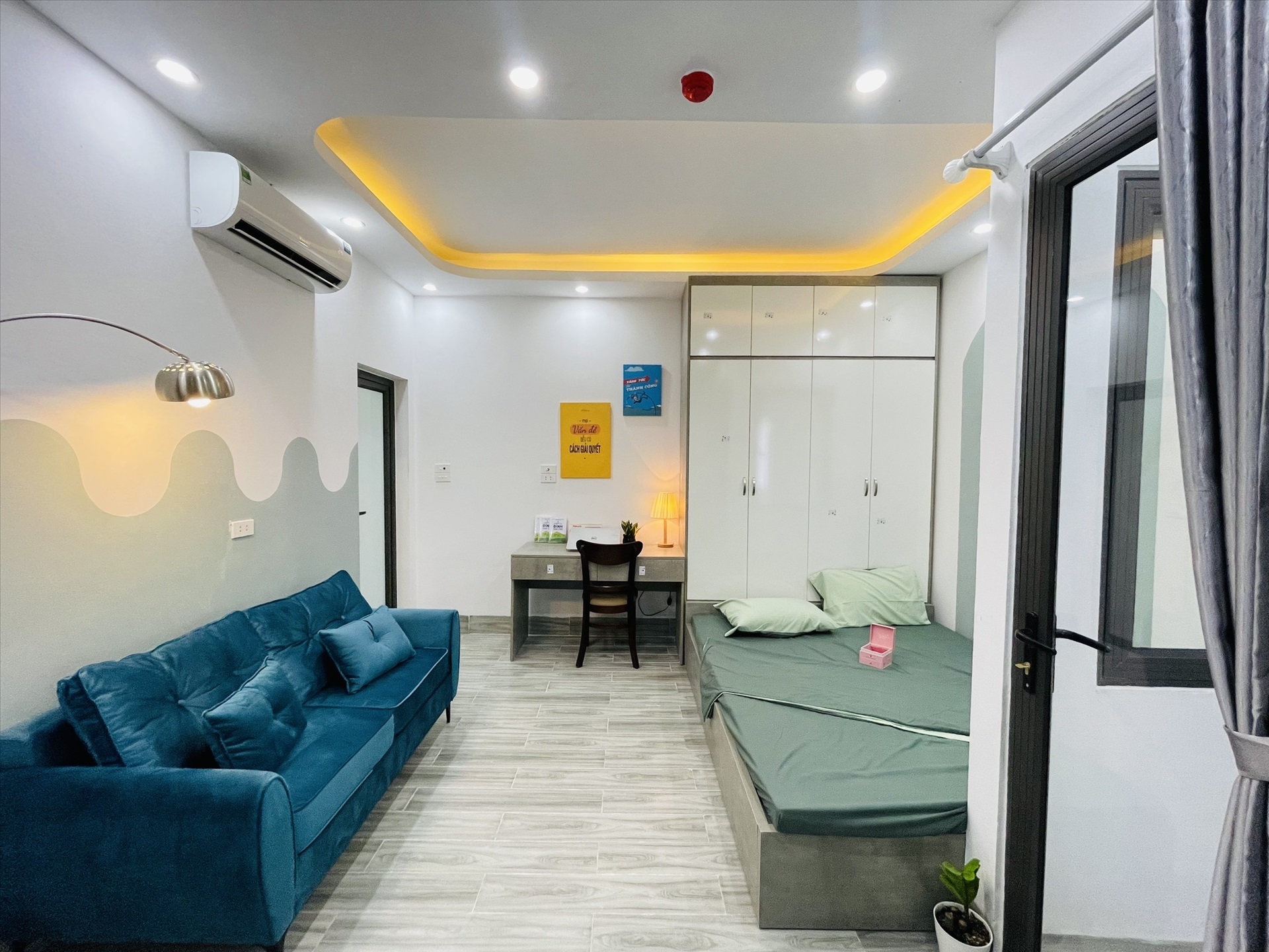 Phòng trọ Studio 34m2 tại Salahomes Nguyễn Thị Định - Cầu Giấy - Phòng ngủ