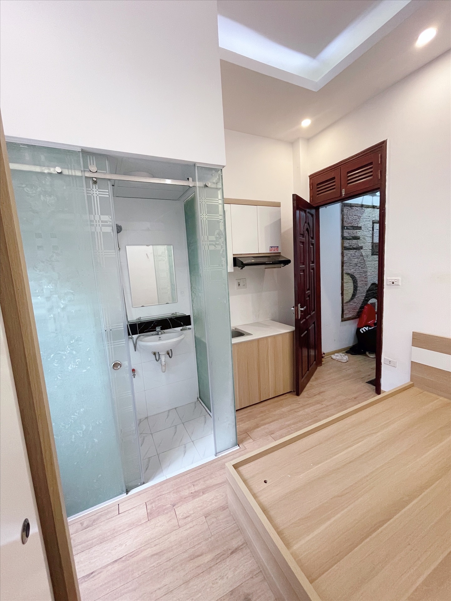 Phòng trọ Studio 25m2 tại NTV Apartment Hồ Tùng Mậu - Cầu Giấy - Phòng bếp