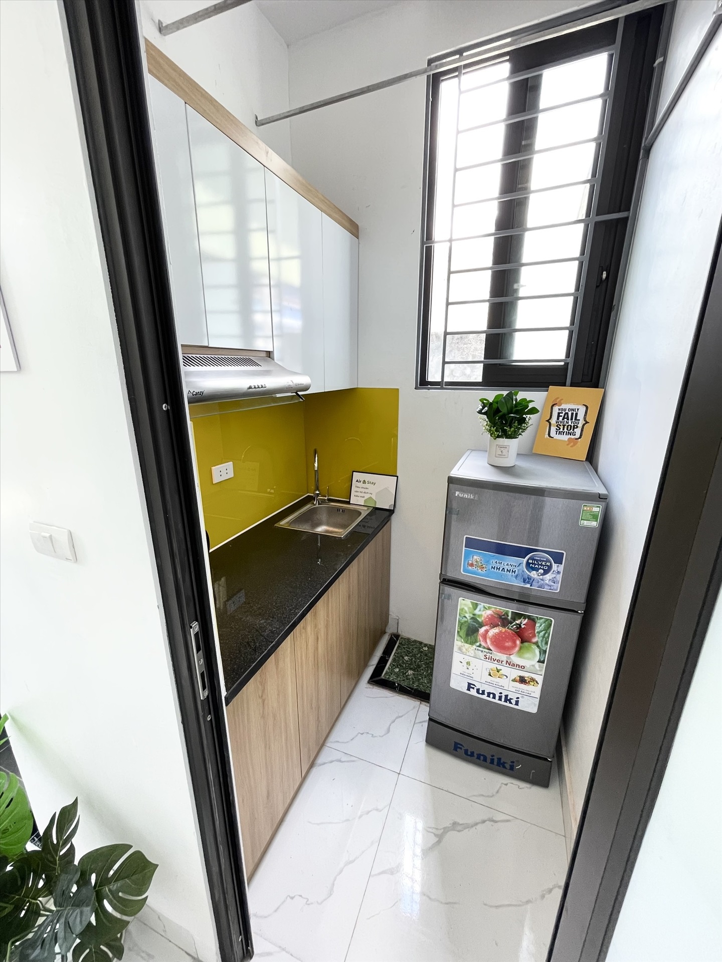 Phòng trọ Studio 20m2 tại Airstay Lê Thanh Nghị - Hai Bà Trưng - Phòng bếp