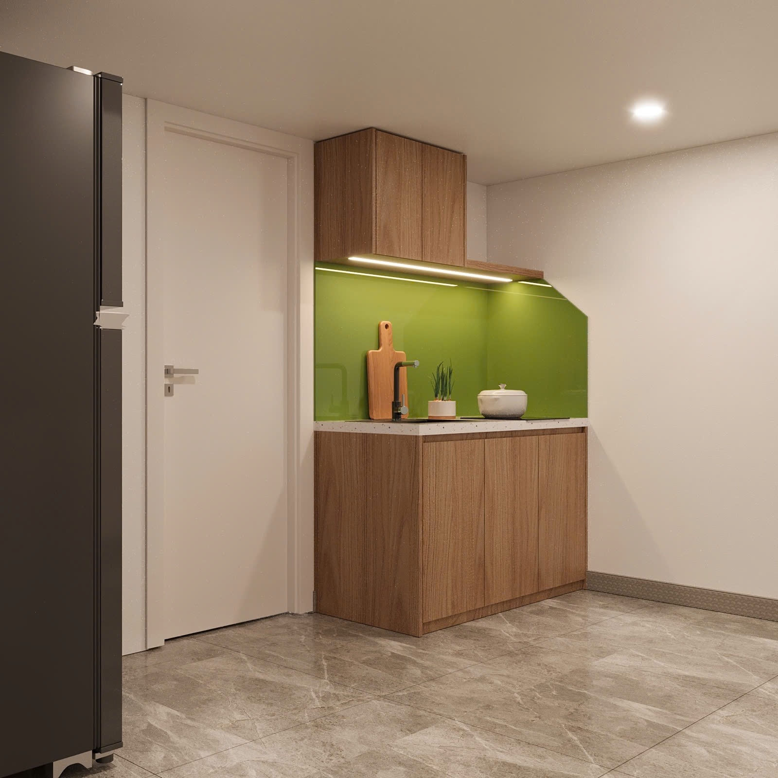 Phòng trọ Duplex 25m2 tại Lighthouse Cách Mạng Tháng 8 - Quận 3 - Phòng bếp