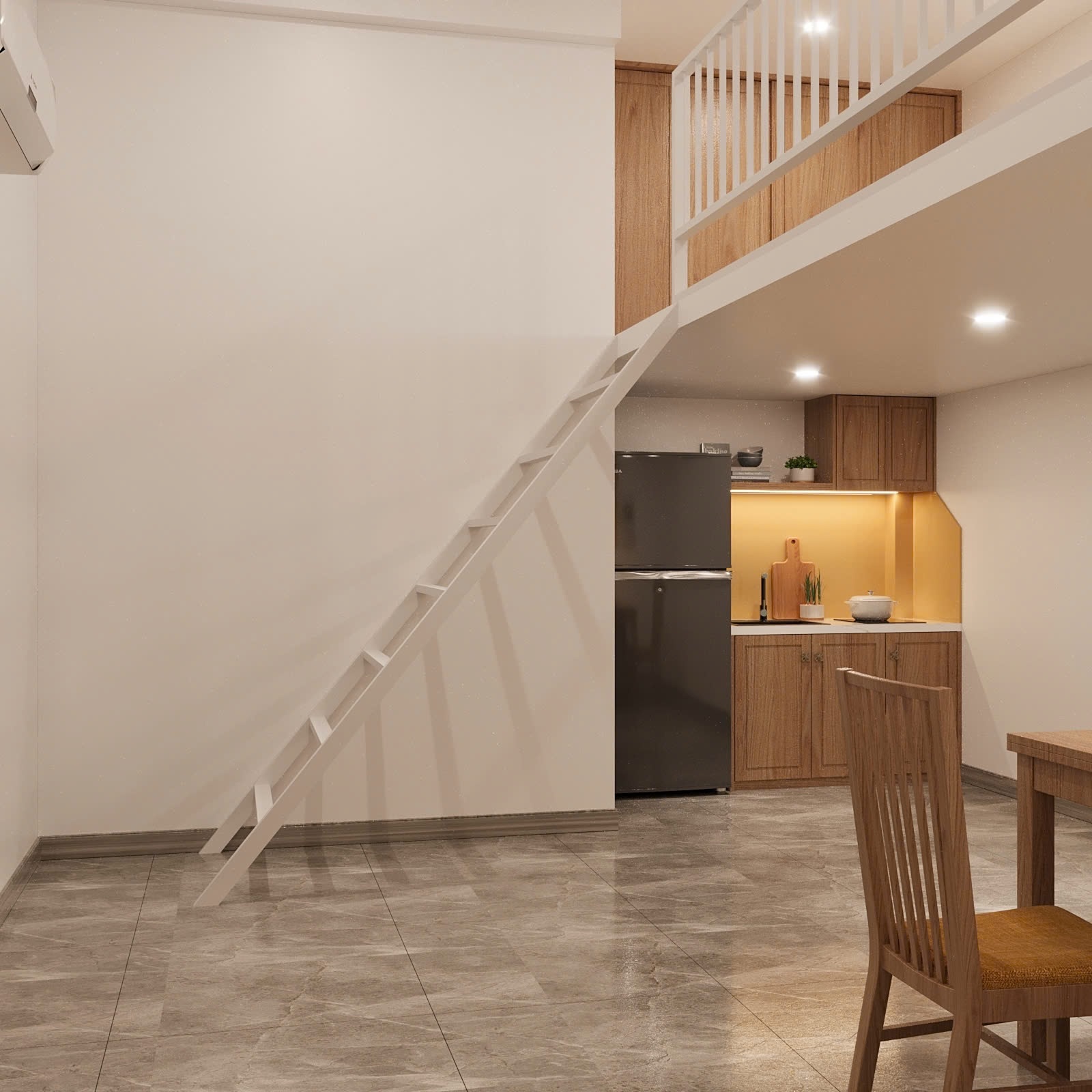 Phòng trọ Duplex 25m2 tại Lighthouse Cách Mạng Tháng 8 - Quận 3 - Phòng khách