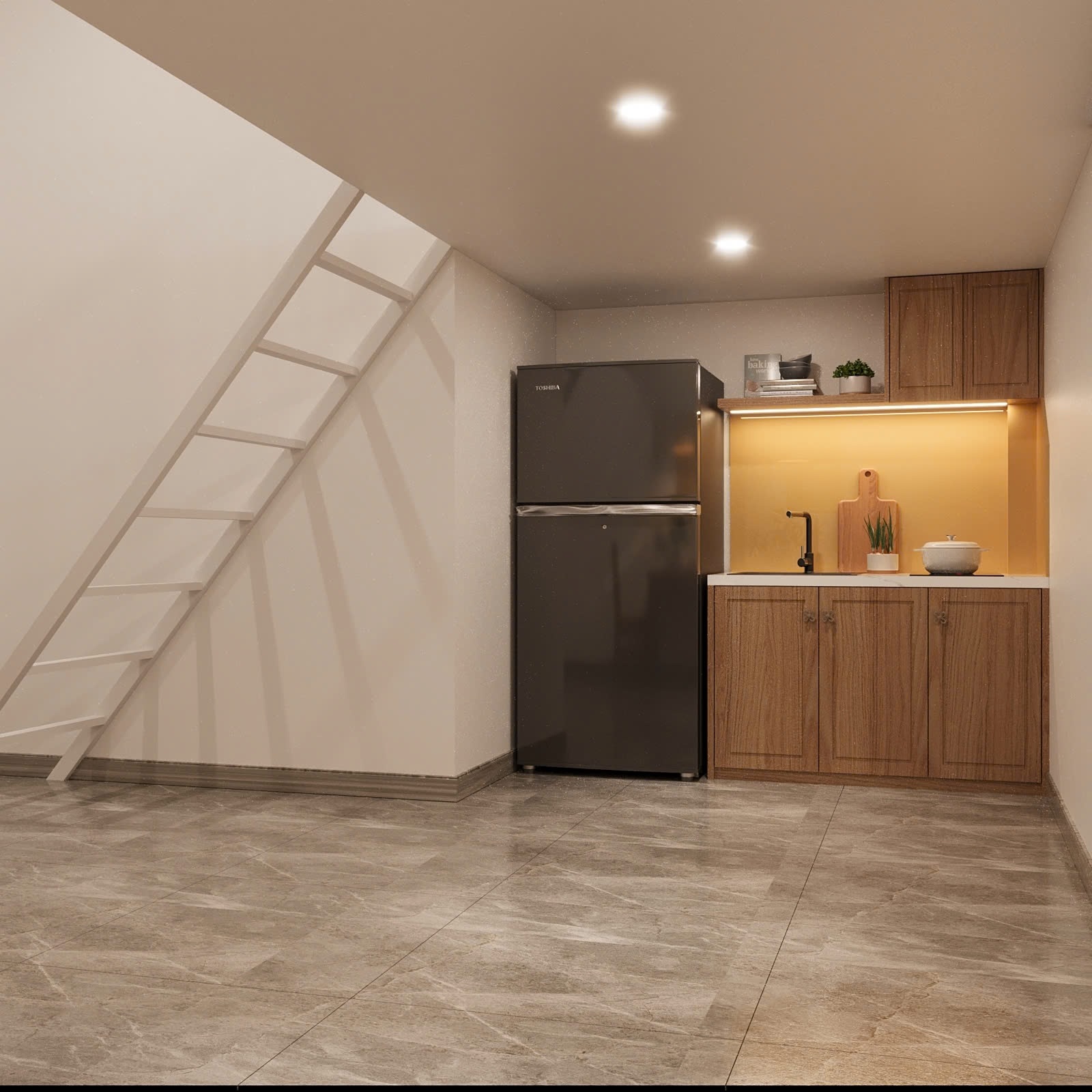 Phòng trọ Duplex 25m2 tại Lighthouse Cách Mạng Tháng 8 - Quận 3 - Phòng khách