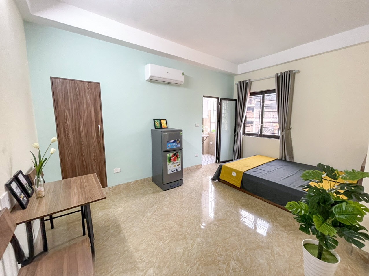 Phòng trọ Studio 30m2 tại RenHouse Trần Thái Tông - Cầu Giấy - Phòng ngủ