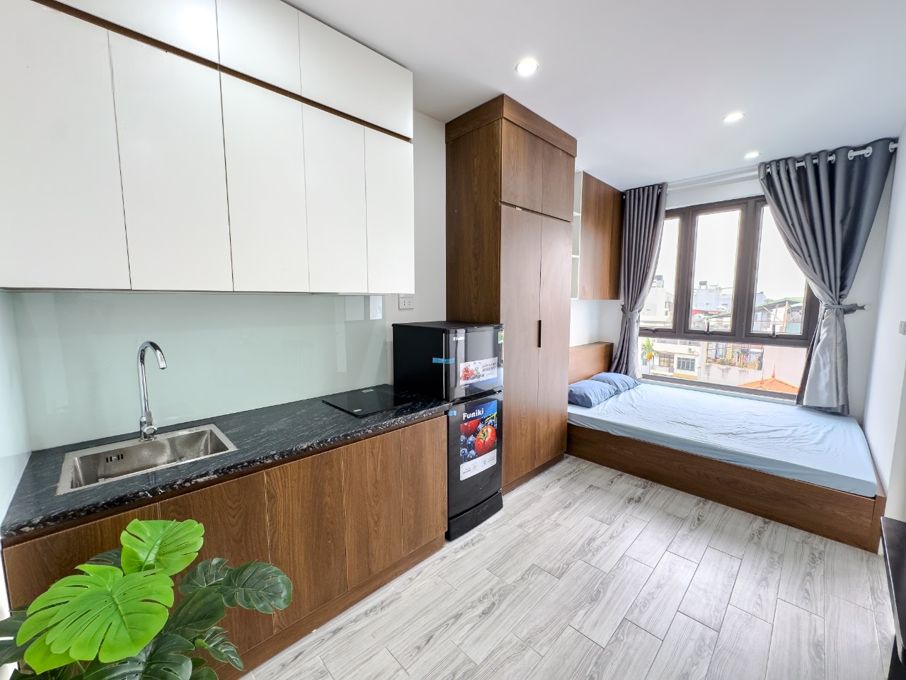 Phòng trọ Studio 28m2 tại RenHouse An Dương Vương 2 - Tây Hồ - Phòng bếp