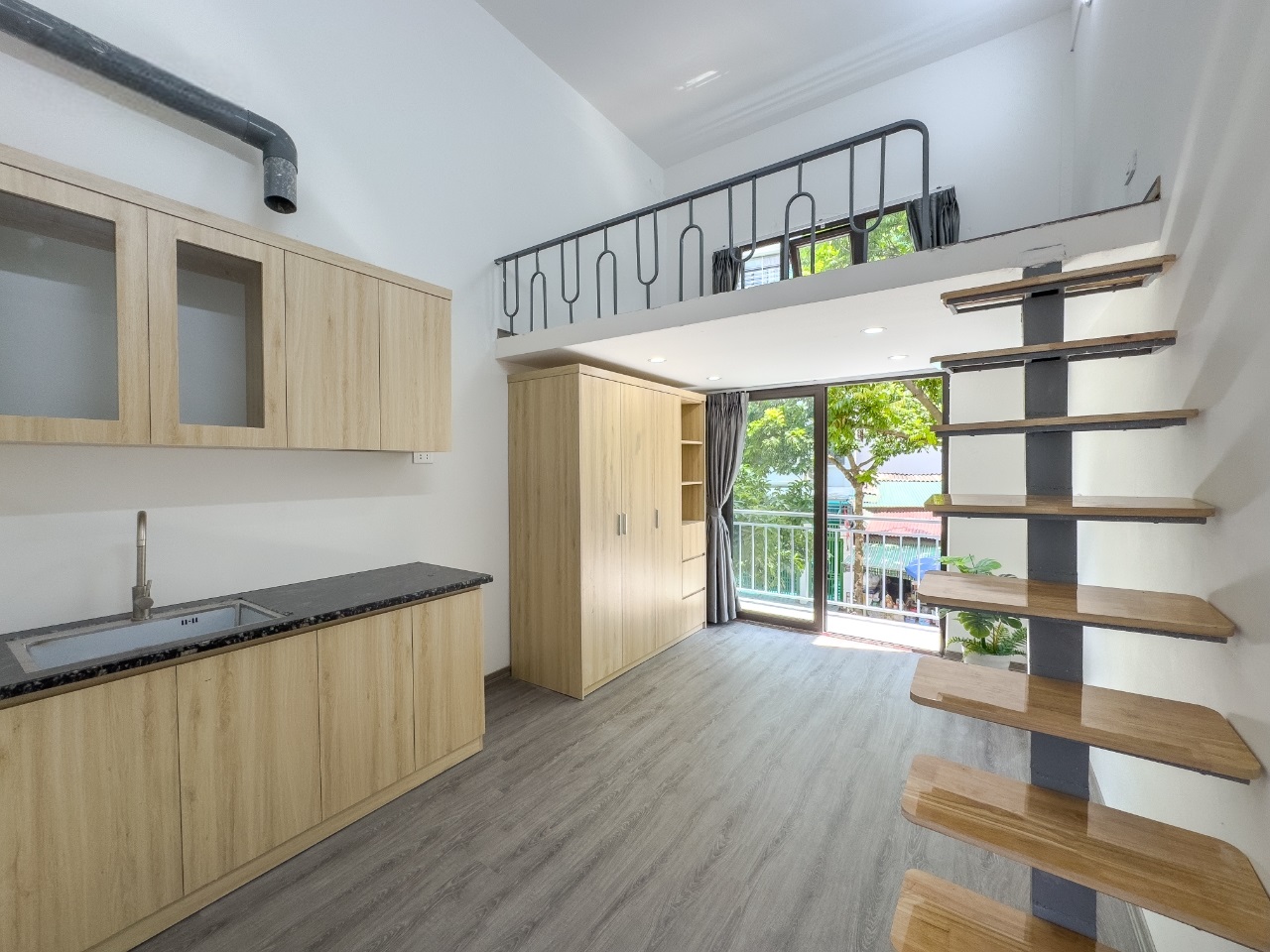 Phòng trọ Duplex 25m2 tại RenHouse Phú Xá - Tây Hồ - Phòng khách
