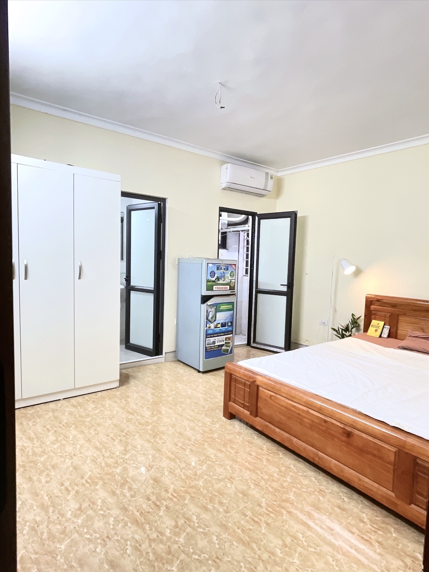 Phòng trọ Studio 25m2 tại HappyHomes Hồ Tùng Mậu - Cầu Giấy - Phòng ngủ