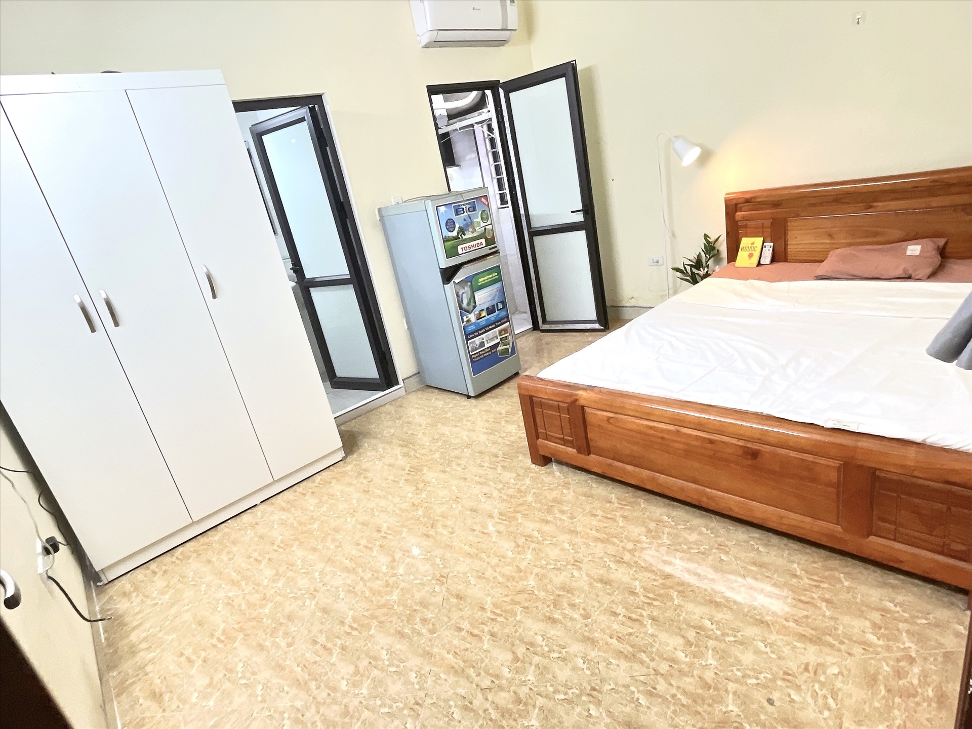 Phòng trọ Studio 25m2 tại HappyHomes Hồ Tùng Mậu - Cầu Giấy - Phòng ngủ