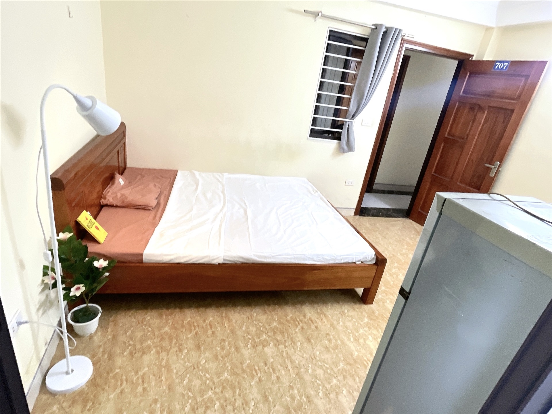 Phòng trọ Studio 25m2 tại HappyHomes Hồ Tùng Mậu - Cầu Giấy - Phòng ngủ
