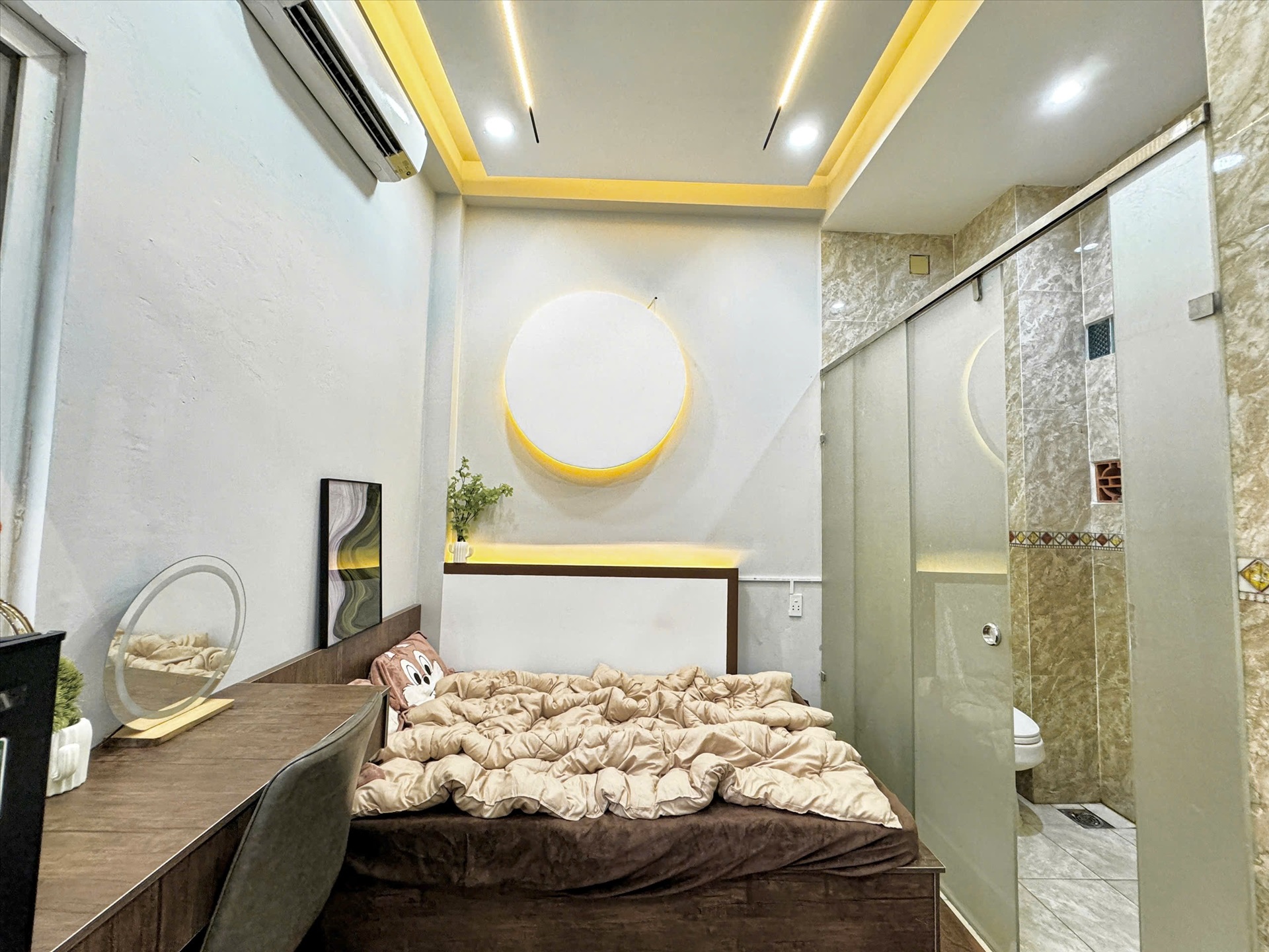 Phòng trọ Studio 30m2 tại Kinghome Nguyễn Thái Bình - Tân Bình - Phòng ngủ