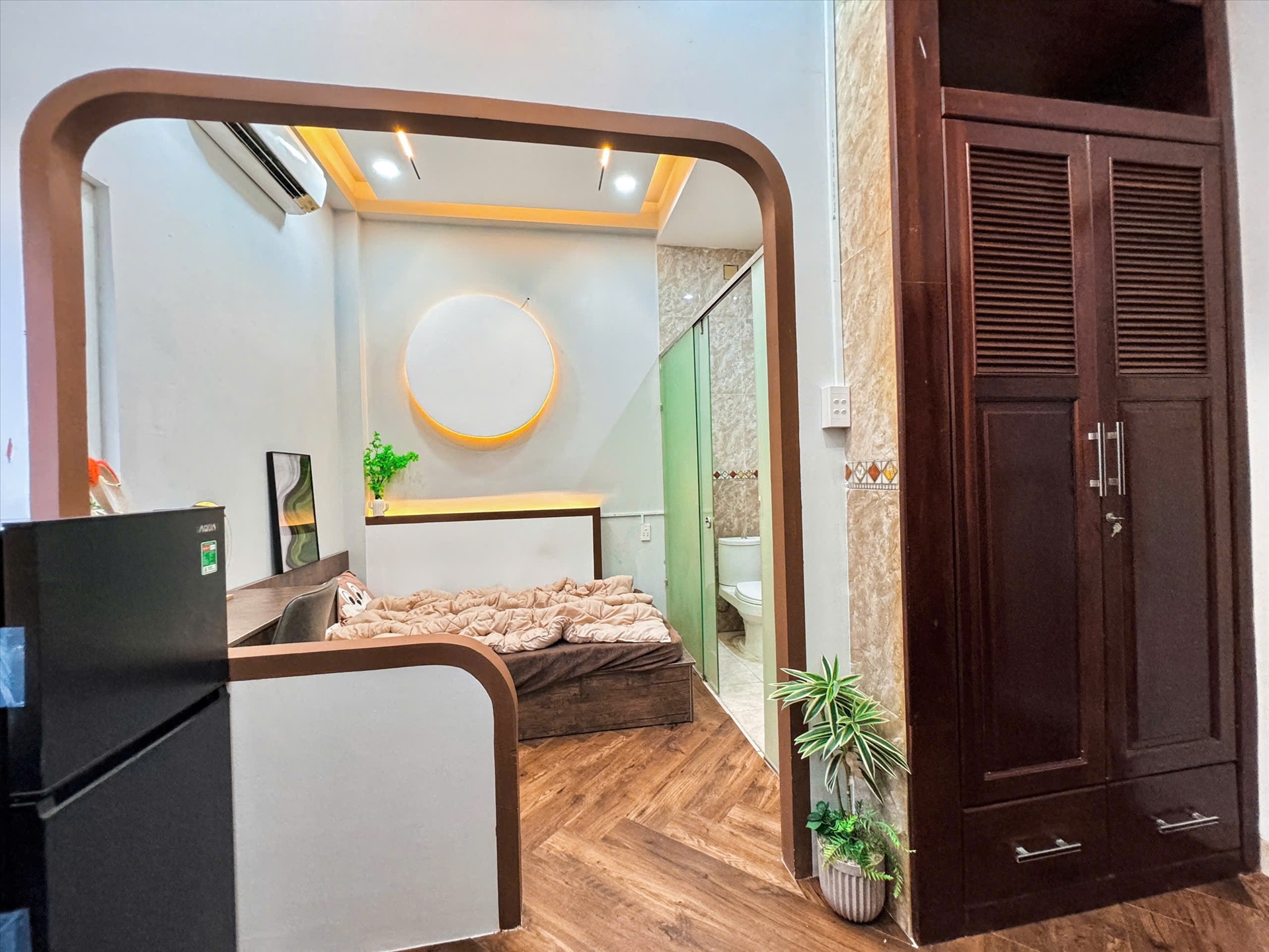 Phòng trọ Studio 30m2 tại Kinghome Nguyễn Thái Bình - Tân Bình - Phòng ngủ