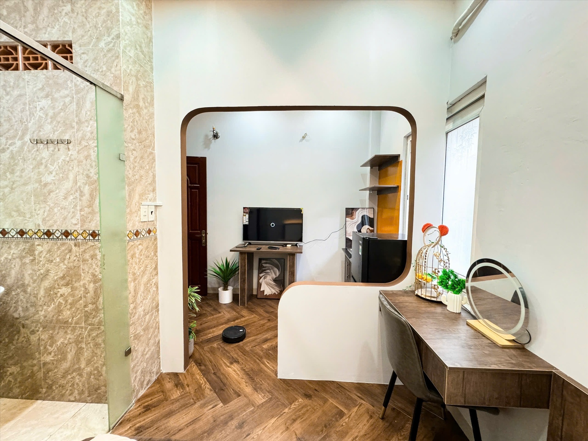 Phòng trọ Studio 30m2 tại Kinghome Nguyễn Thái Bình - Tân Bình - Phòng ngủ