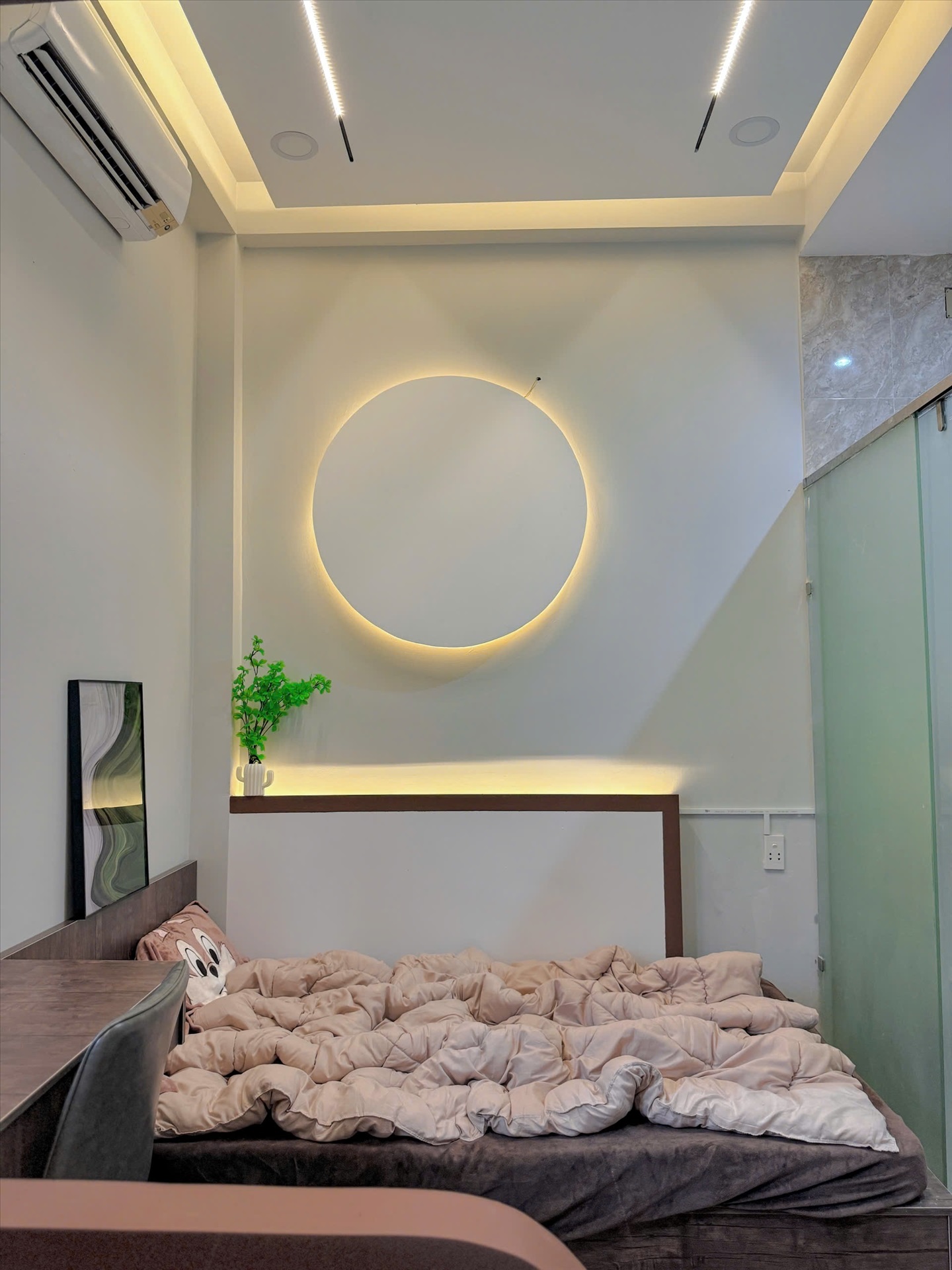 Phòng trọ Studio 30m2 tại Kinghome Nguyễn Thái Bình - Tân Bình - Phòng ngủ
