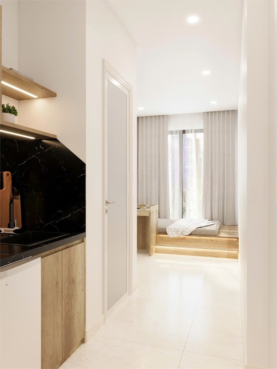 Phòng trọ Studio 30m2 tại Lighthouse Phùng Văn Cung - Phú Nhuận - Phòng ngủ
