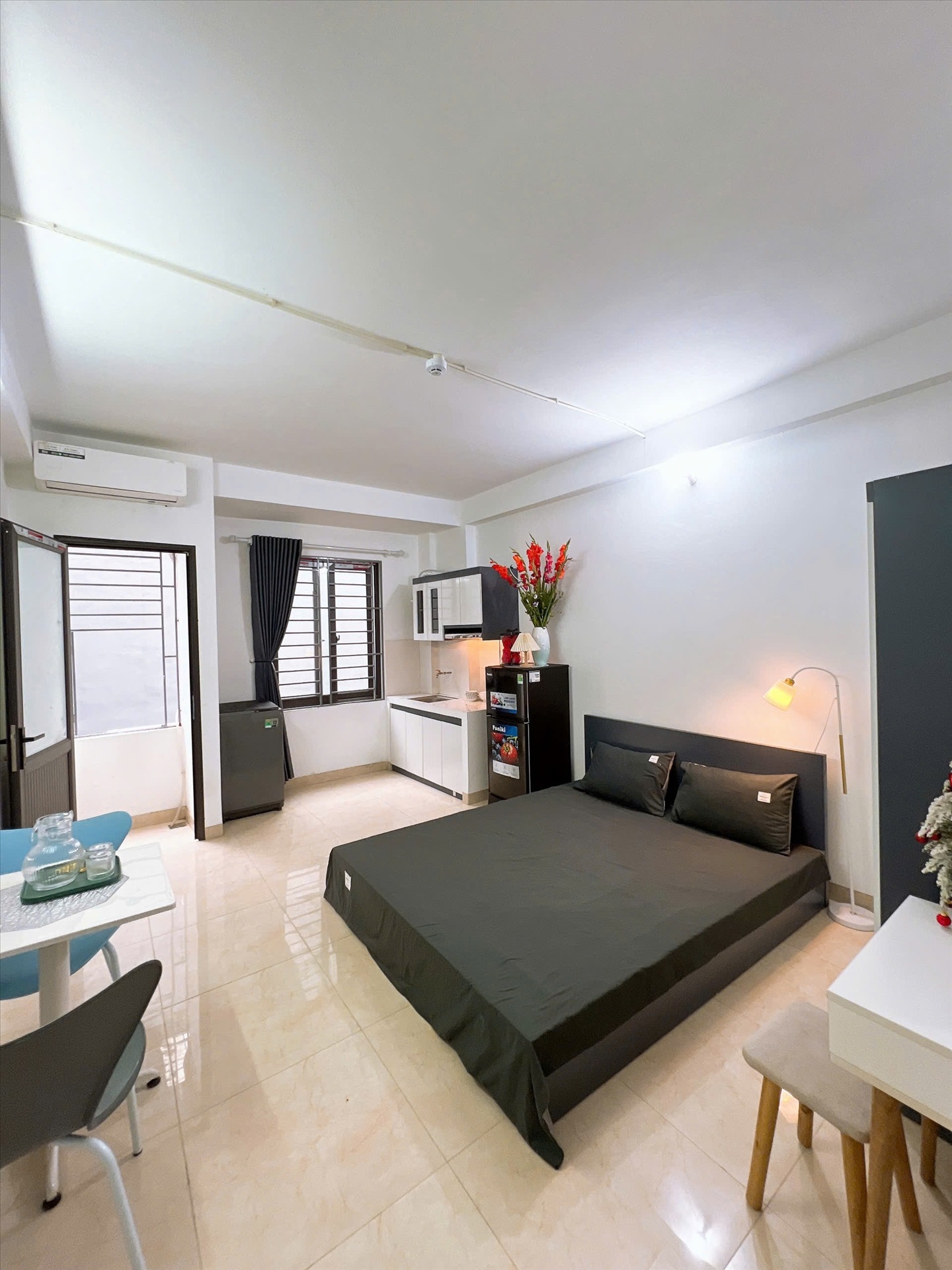 Phòng trọ Studio 25m2 tại QHOME Hoàng Ngân - Thanh Xuân - Phòng ngủ