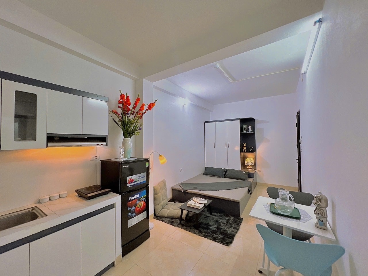 Phòng trọ Studio 25m2 tại QHOME Hoàng Ngân - Thanh Xuân - Phòng ngủ