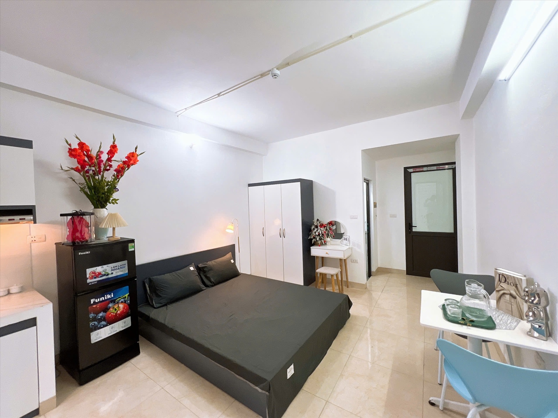 Phòng trọ Studio 25m2 tại QHOME Hoàng Ngân - Thanh Xuân - Phòng ngủ