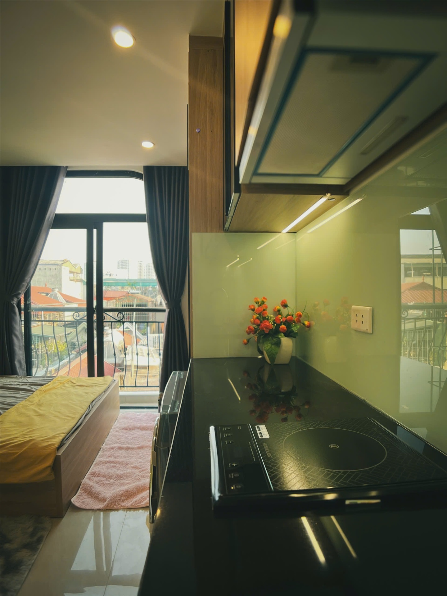 Phòng trọ Studio 30m2 tại VVH House Kim Giang - Hoàng Mai - Phòng bếp