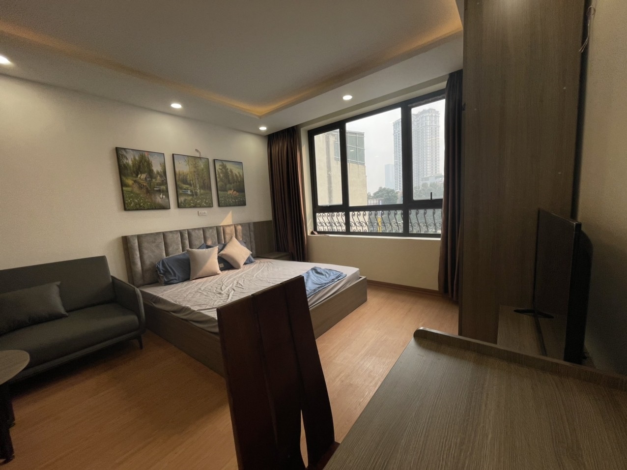 Phòng trọ Studio 25m2 tại Sunny Apartment Nguyễn Khang - Cầu Giấy - Phòng ngủ