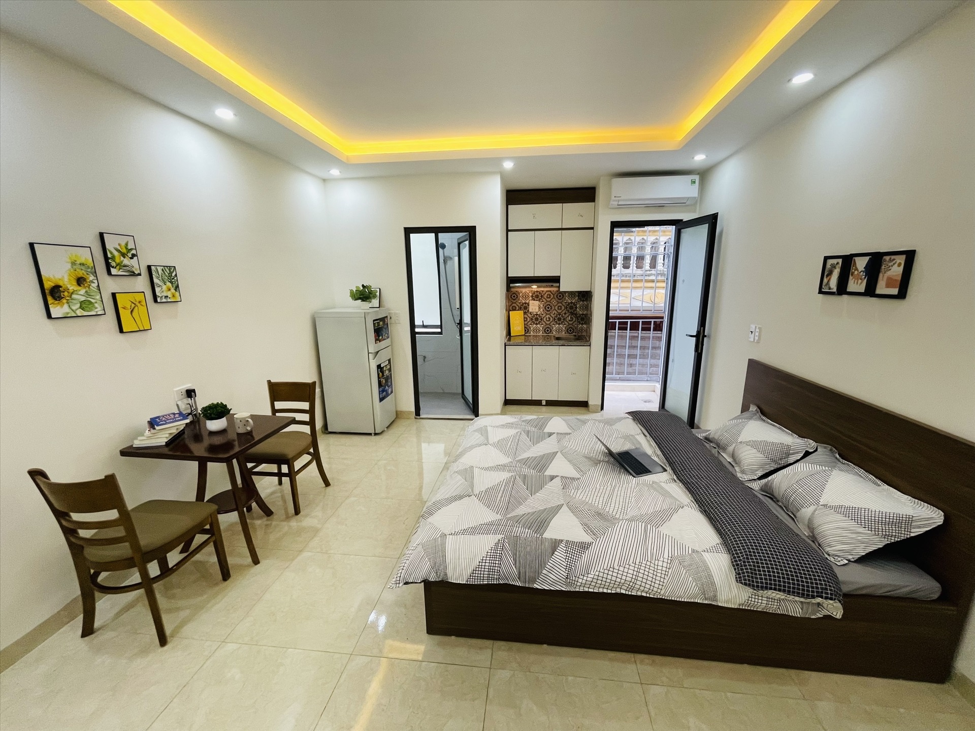 Phòng trọ Studio 25m2 tại Airstay Lê Duẩn - Đống Đa - Phòng ngủ
