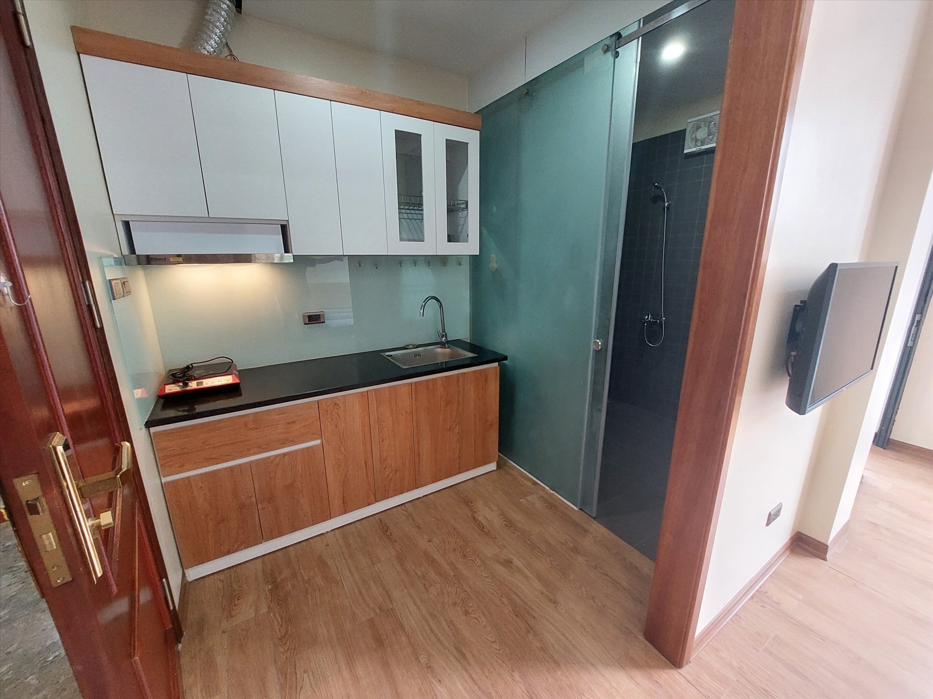 Phòng trọ Studio 30m2 tại GD Home Nghĩa Tân - Cầu Giấy - Phòng bếp