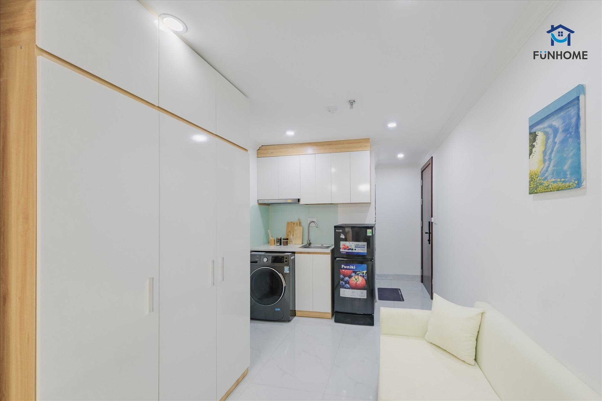 Phòng trọ Studio 25m2 tại Funhome Lương Khánh Thiện 2 - Hoàng Mai - Phòng bếp