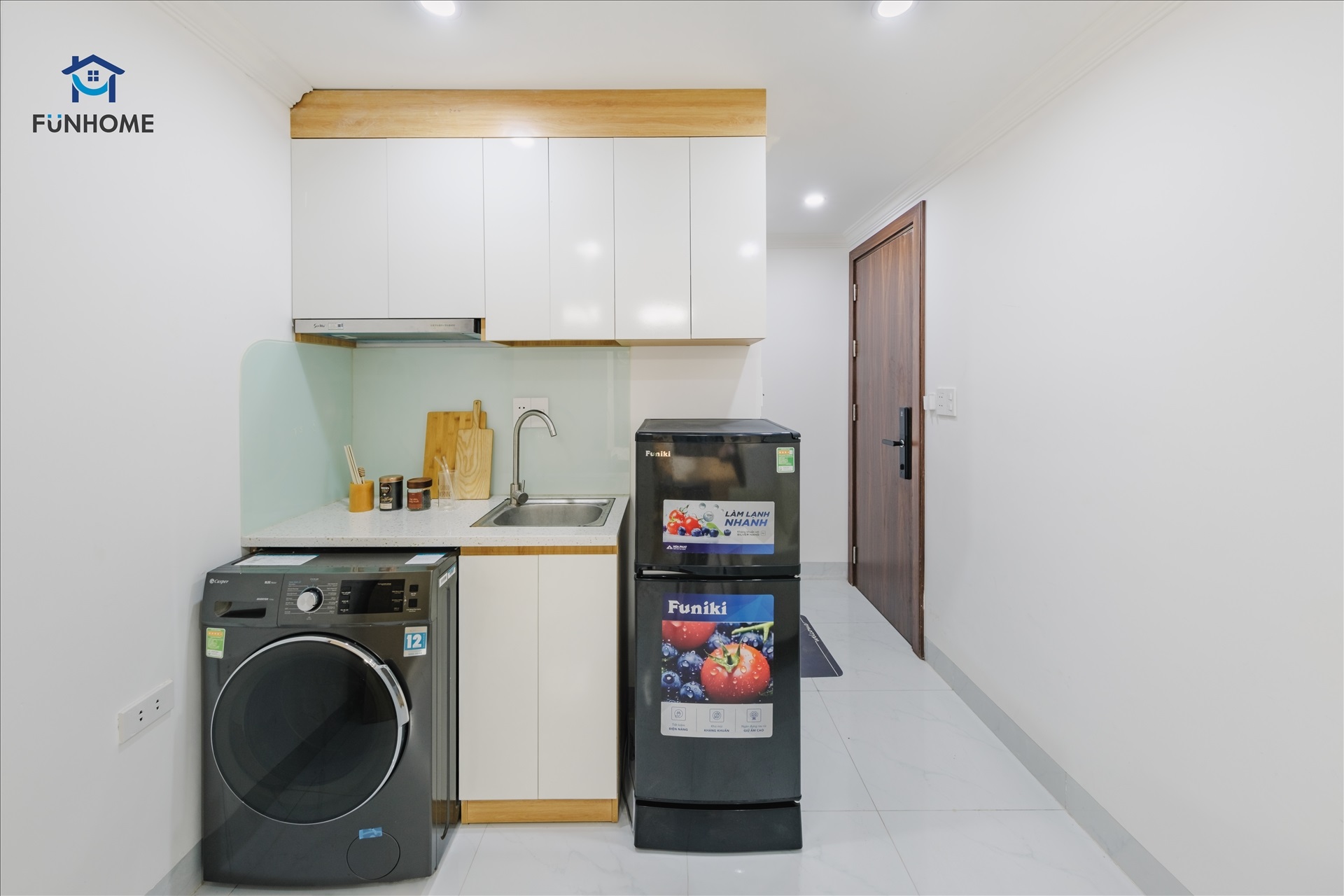 Phòng trọ Studio 25m2 tại Funhome Lương Khánh Thiện 2 - Hoàng Mai - Phòng bếp