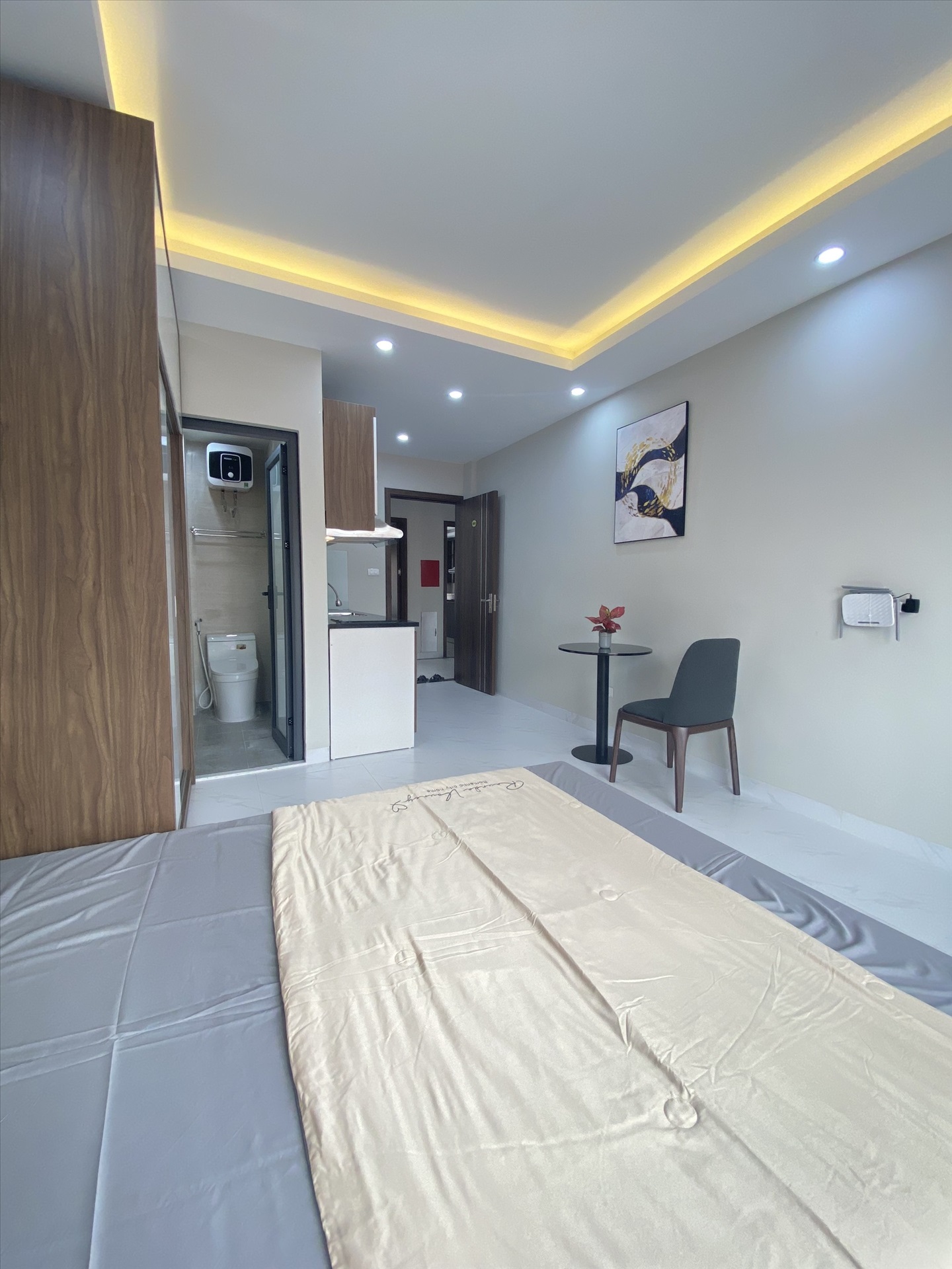 Phòng trọ Studio 25m2 tại Funhome Lương Khánh Thiện 1 - Hoàng Mai - Phòng ngủ