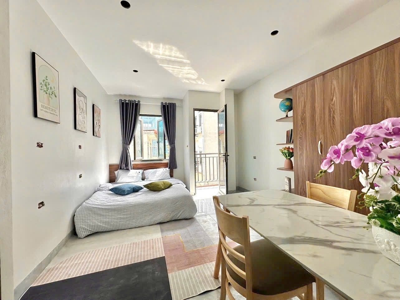 Phòng trọ Studio 30m2 tại Time House Đình Thôn - Nam Từ Liêm - Phòng khách