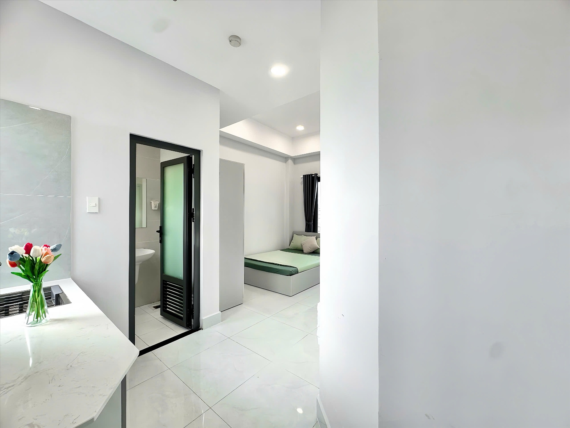 Phòng trọ Studio 25m2 tại MH Home Cộng Hòa - Tân Bình - Phòng ngủ