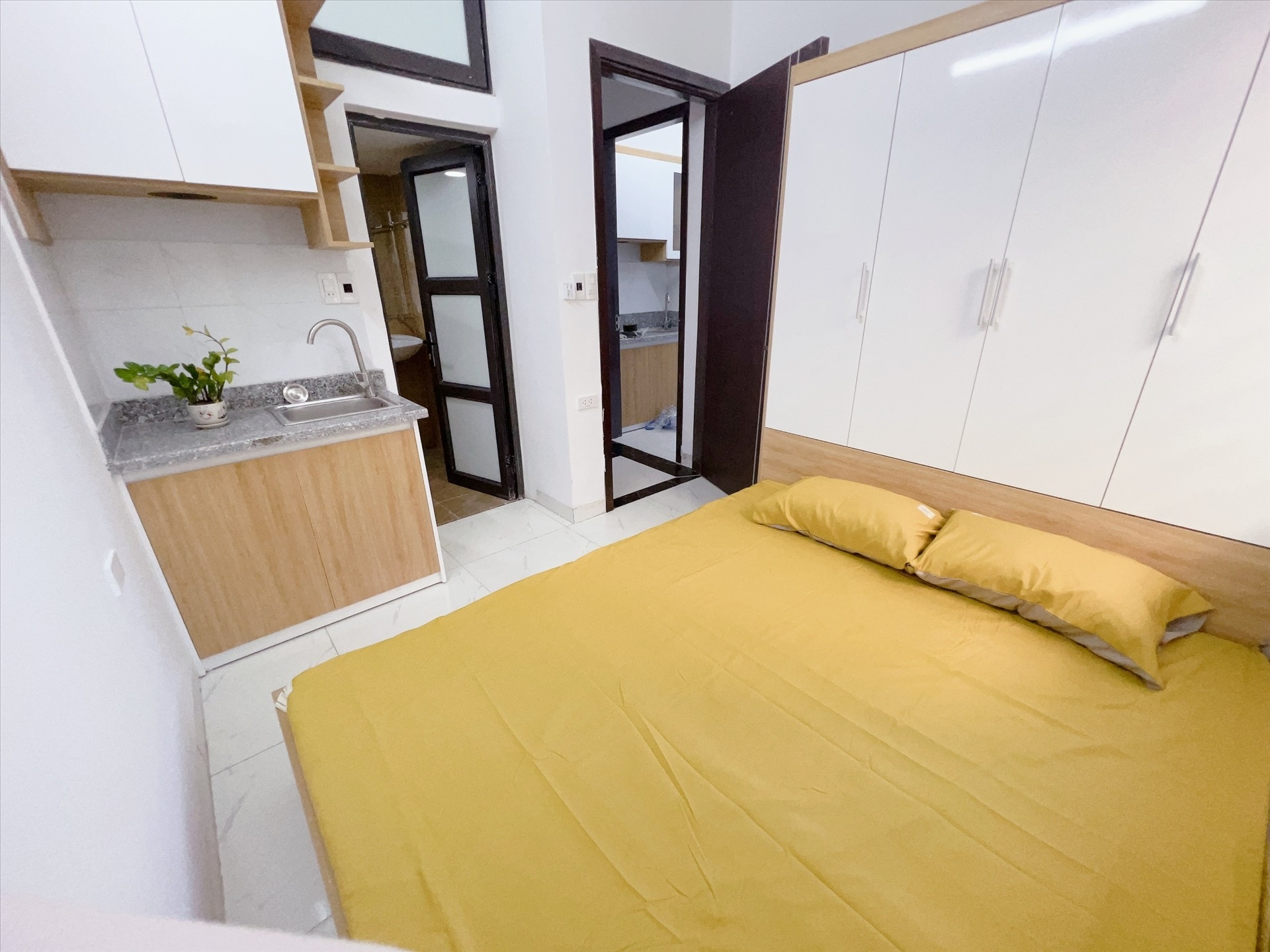 Phòng trọ Studio 22m2 tại Happy Homes Hồ Tùng Mậu - Nam Từ Liêm - Phòng ngủ