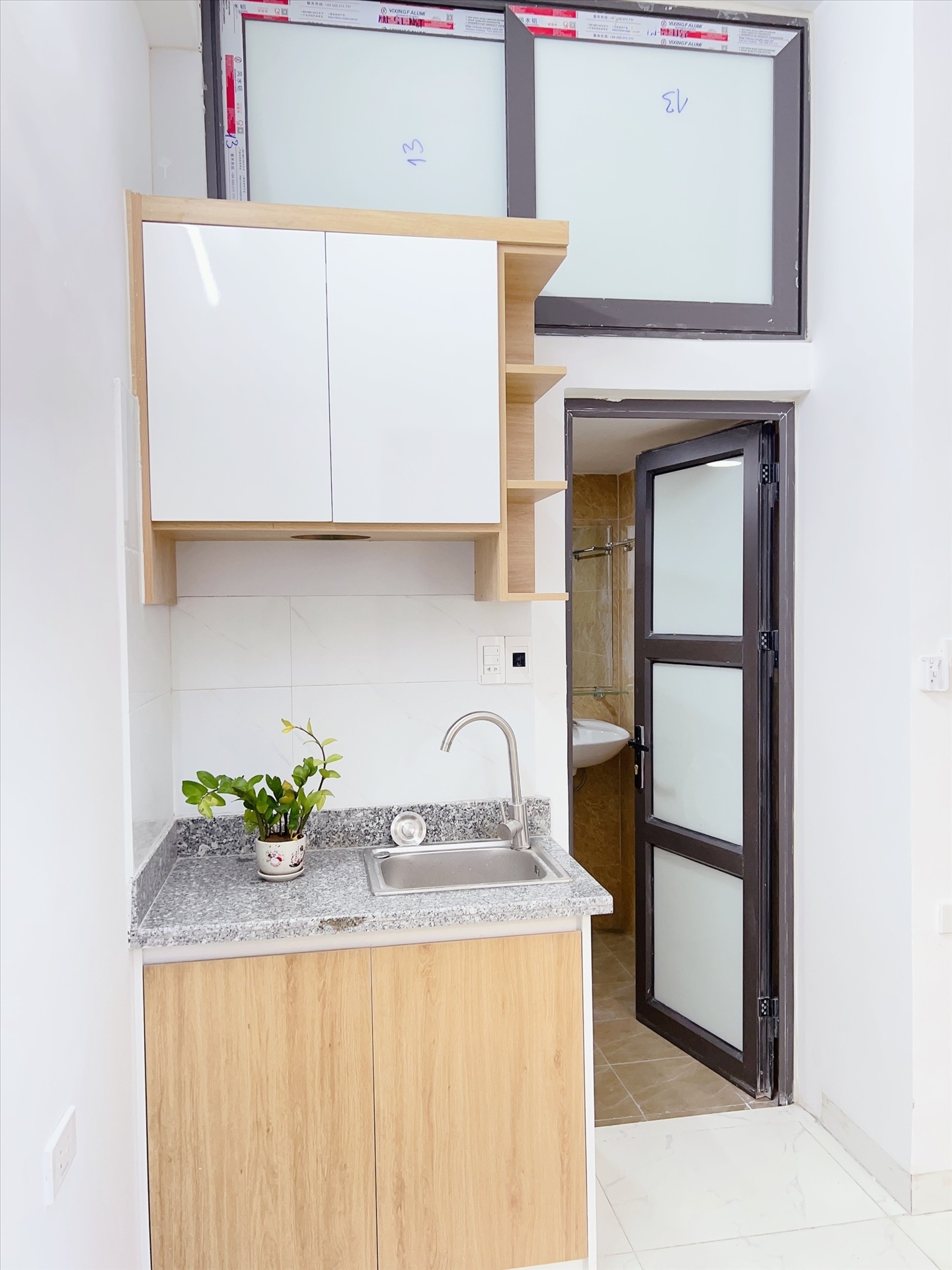 Phòng trọ Studio 22m2 tại Happy Homes Hồ Tùng Mậu - Nam Từ Liêm - Phòng bếp