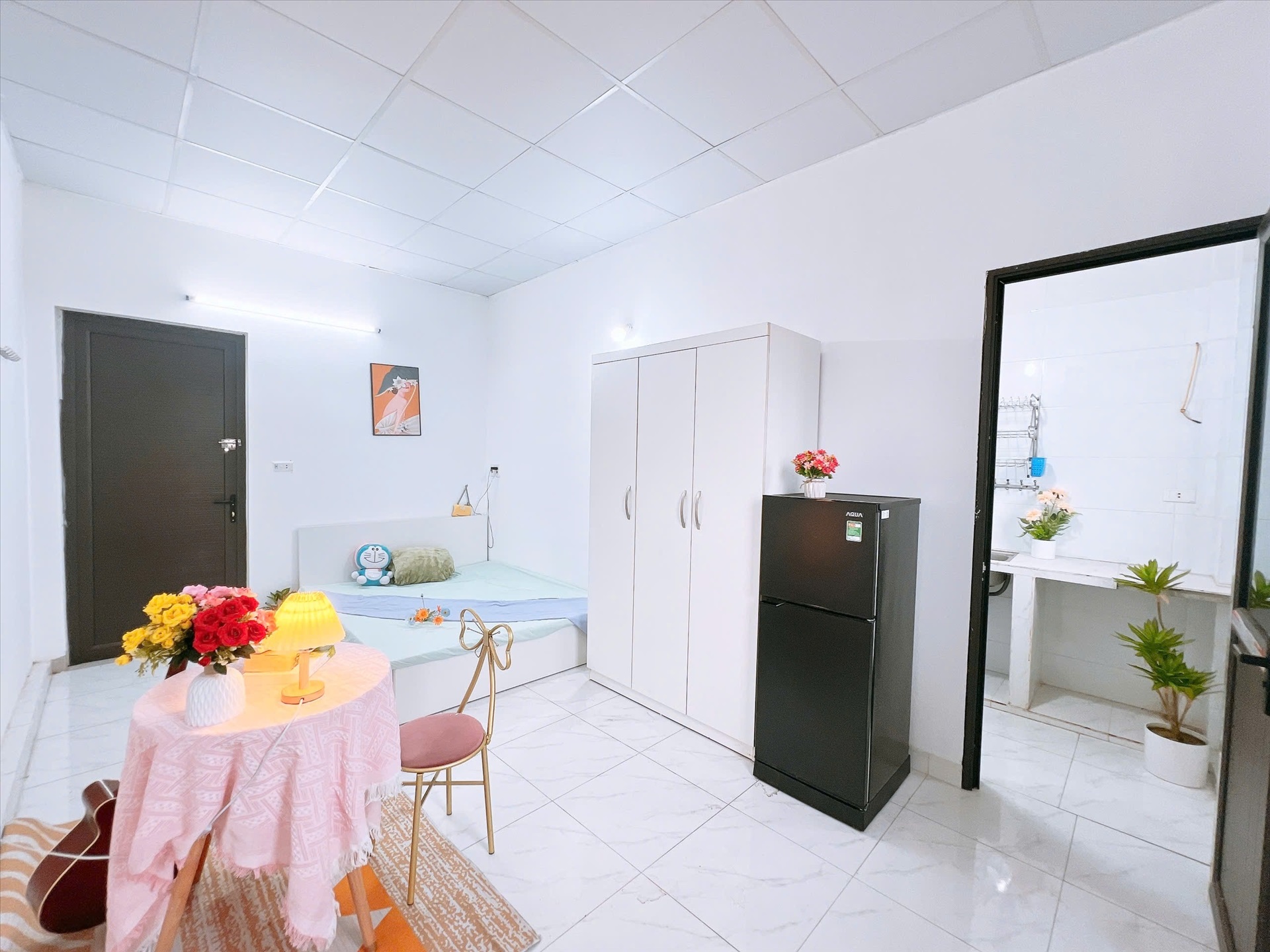 Phòng trọ Studio 27m2 tại Happy Homes 2 Trần Bình - Cầu Giấy - Phòng ngủ