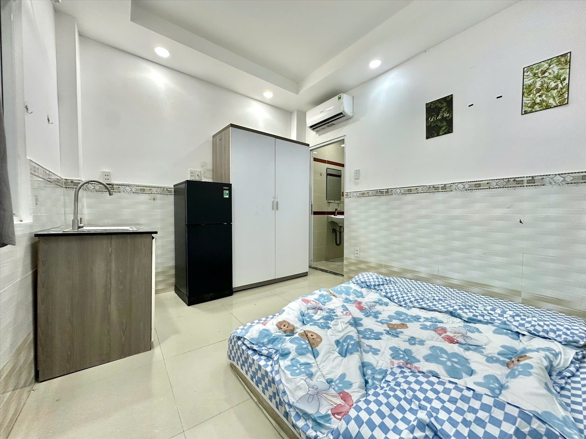 Phòng trọ Studio 25m2 tại AT House Trường Sa - Bình Thạnh - Phòng ngủ