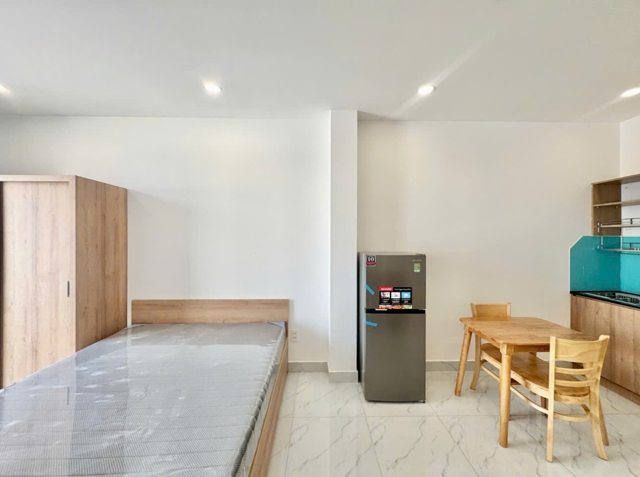 Phòng trọ Studio 30m2 tại AT House Lê Trực - Bình Thạnh - Phòng ngủ