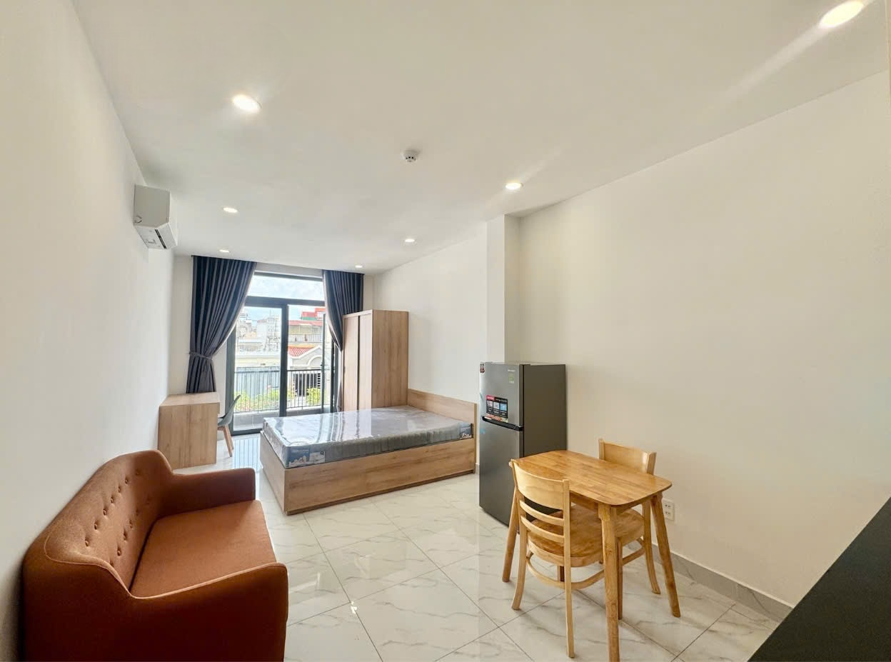 Phòng trọ Studio 30m2 tại AT House Lê Trực - Bình Thạnh - Phòng ngủ