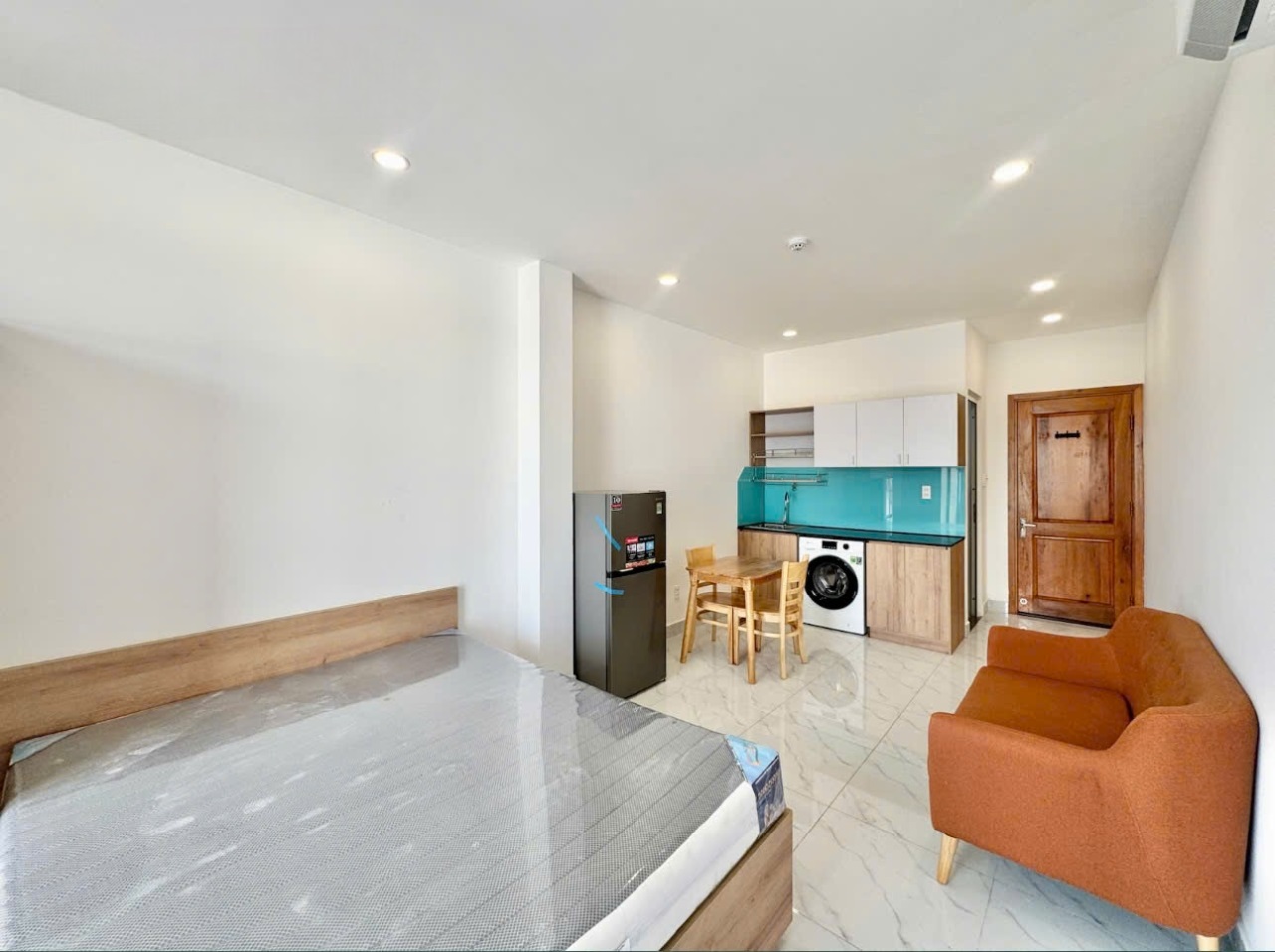 Phòng trọ Studio 30m2 tại AT House Lê Trực - Bình Thạnh - Phòng ngủ