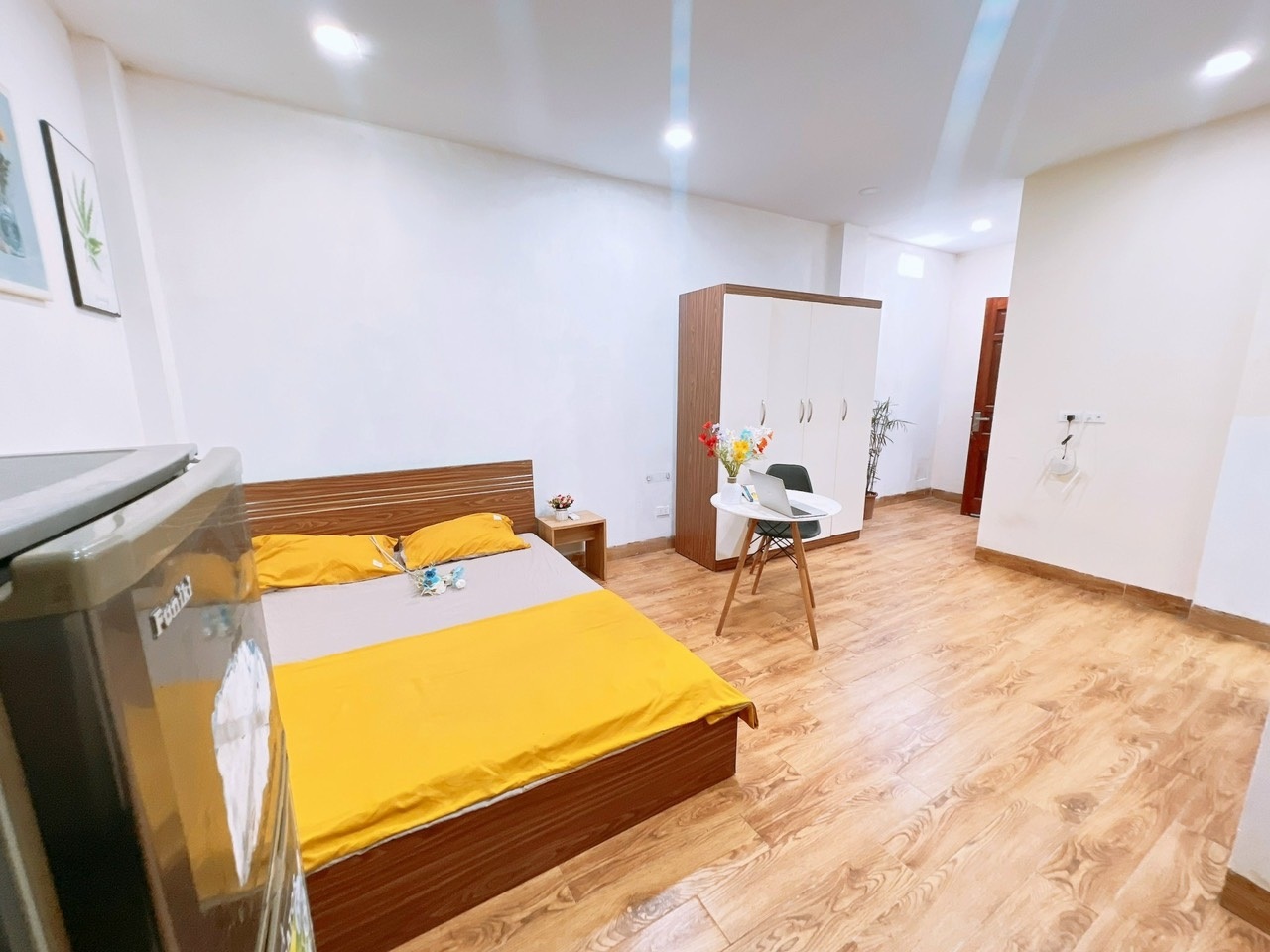 Phòng trọ Studio 28m2 tại HappyHomes Thiên Hiền - Nam Từ Liêm - Phòng ngủ