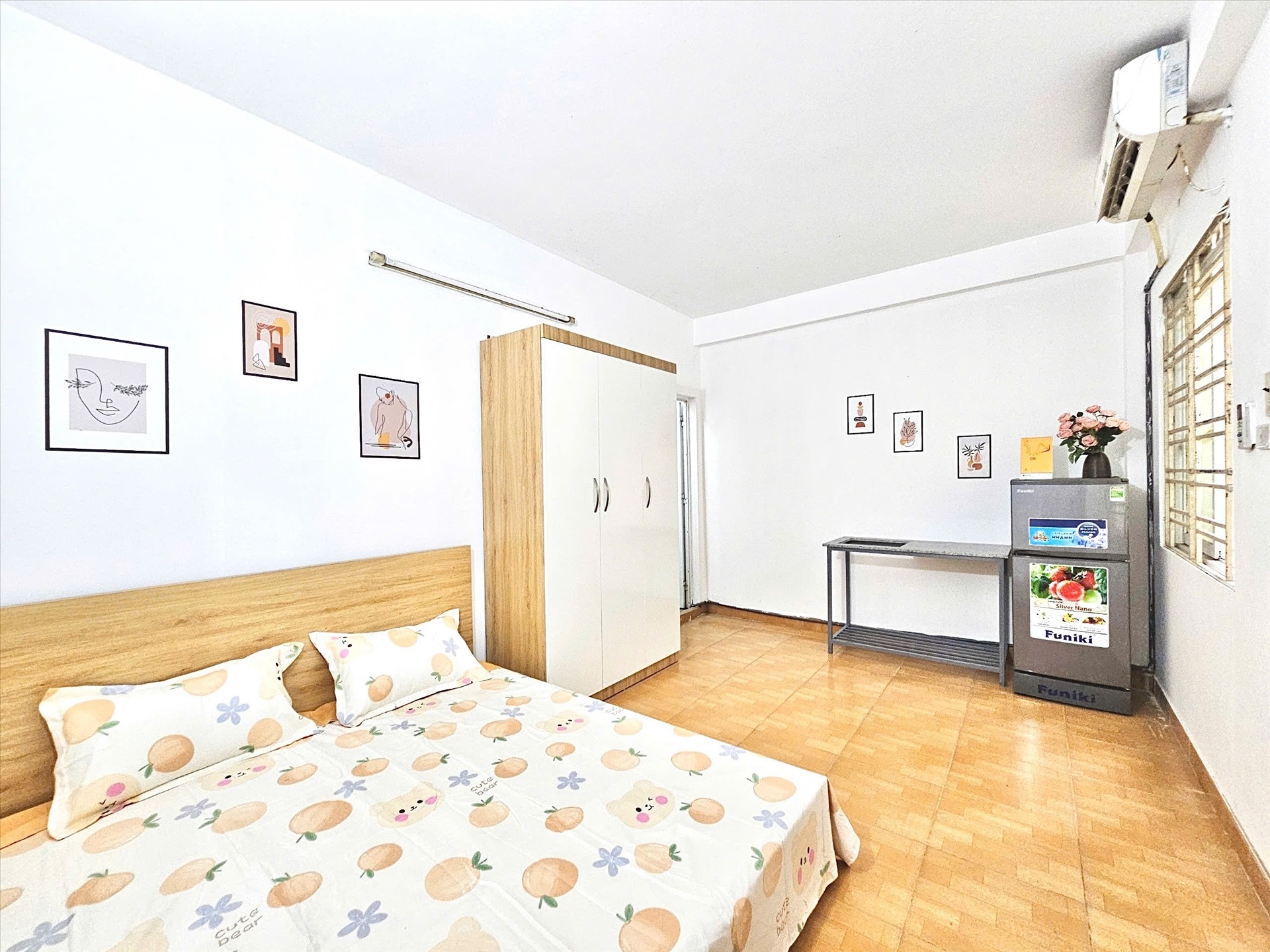 Phòng trọ Studio 27m2 tại Time House Trung Kính - Cầu Giấy - Phòng ngủ