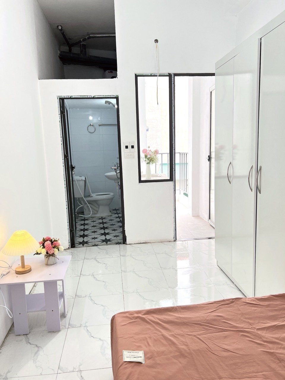 Phòng trọ Studio 25m2 tại HappyHomes Hồ Tùng Mậu - Bắc Từ Liêm - Phòng ngủ