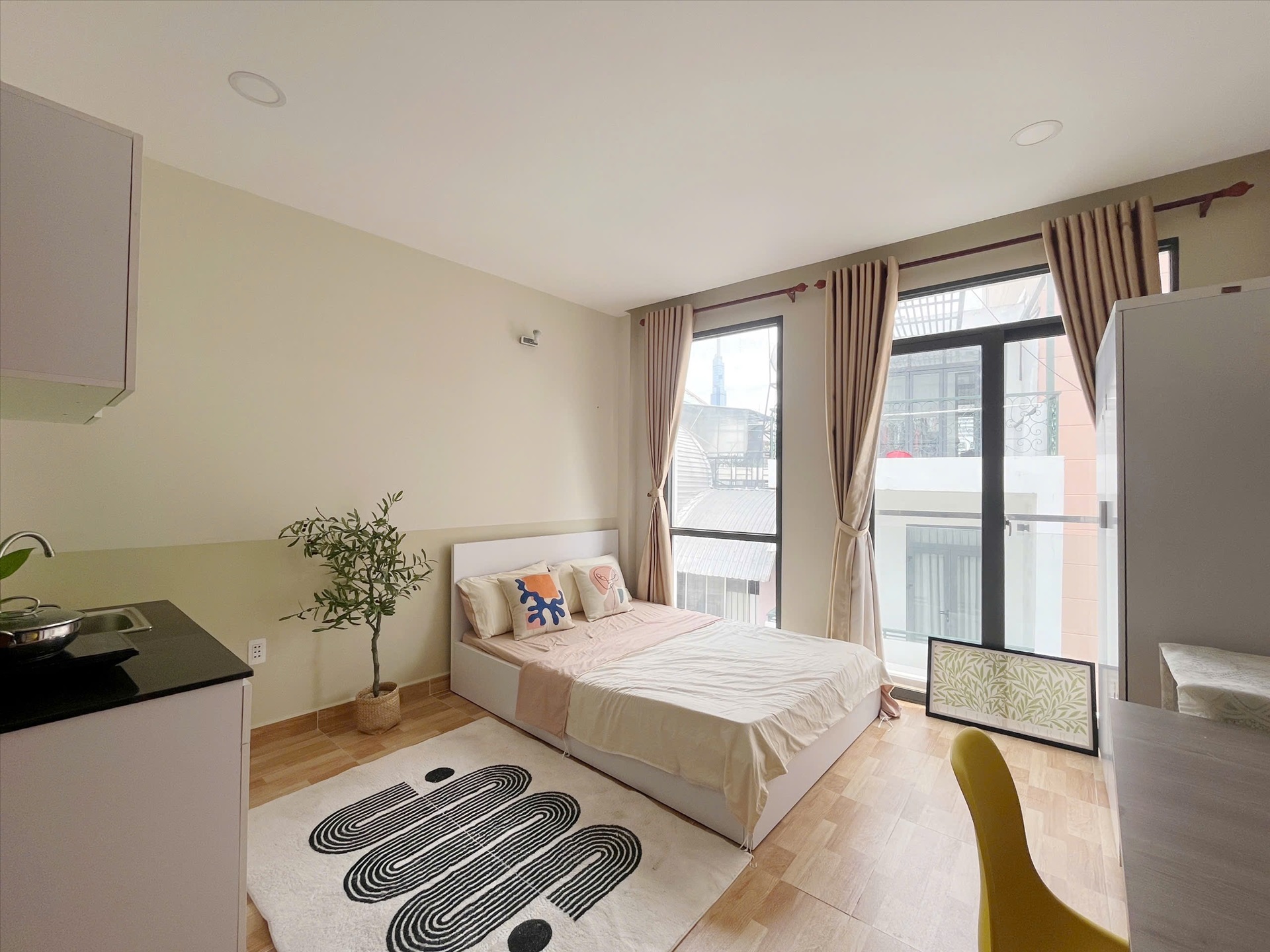 Phòng trọ Studio 25m2 tại Light House Nguyễn Cửu Vân - Bình Thạnh - Phòng ngủ