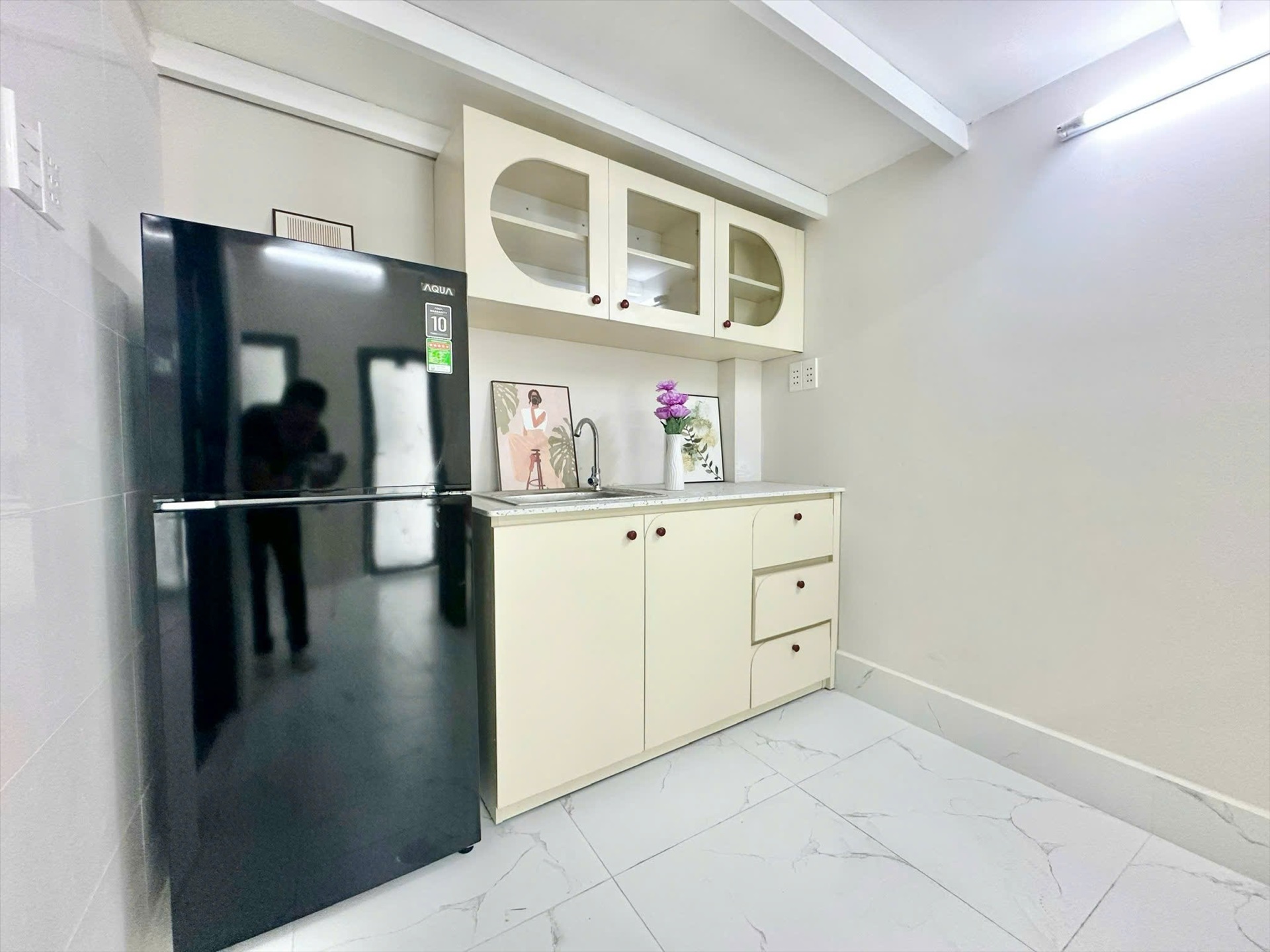 Phòng trọ Duplex 25m2 tại CQ House Trịnh Khắc Lập - Quận 2 - Phòng bếp