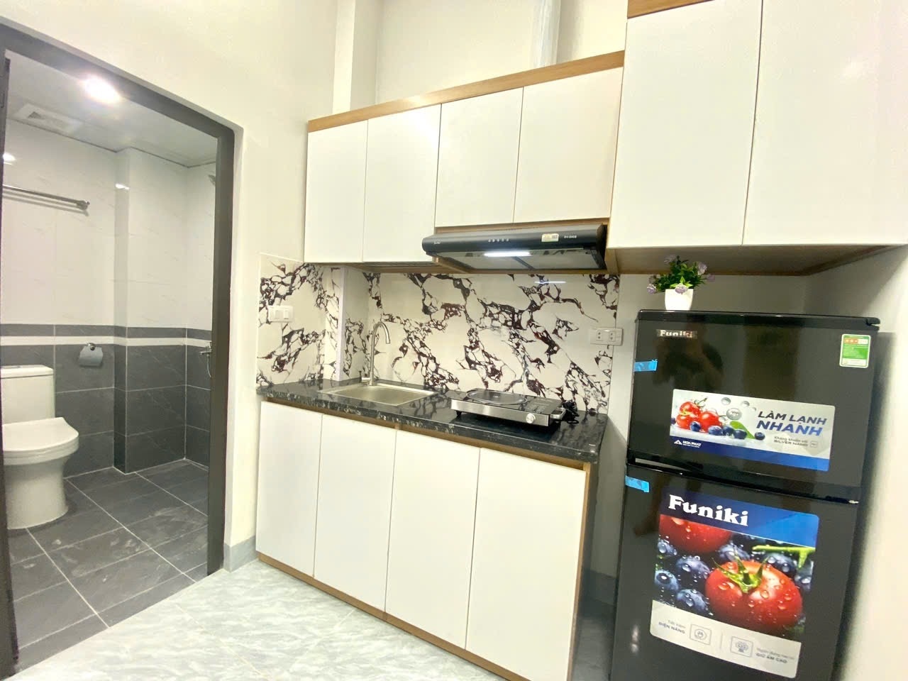 Phòng trọ Duplex 20m2 tại Big Home Đình Quán - Bắc Từ Liêm - Phòng bếp