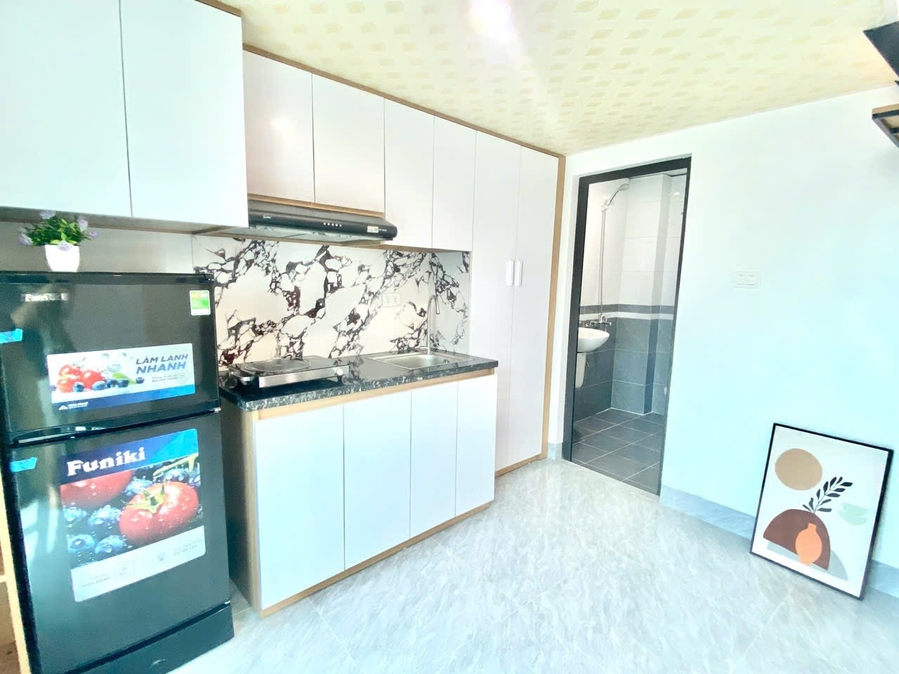 Phòng trọ Duplex 20m2 tại Big Home Đình Quán - Bắc Từ Liêm - Phòng bếp