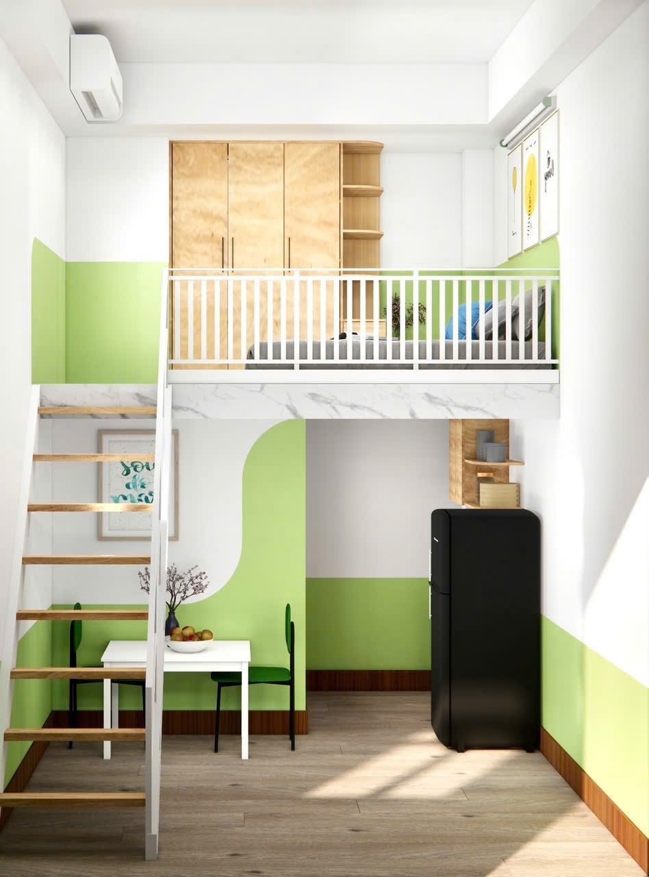 Phòng trọ Duplex 25m2 tại Sweet Home Nguyễn Văn Cự - Bình Tân - Phòng ngủ
