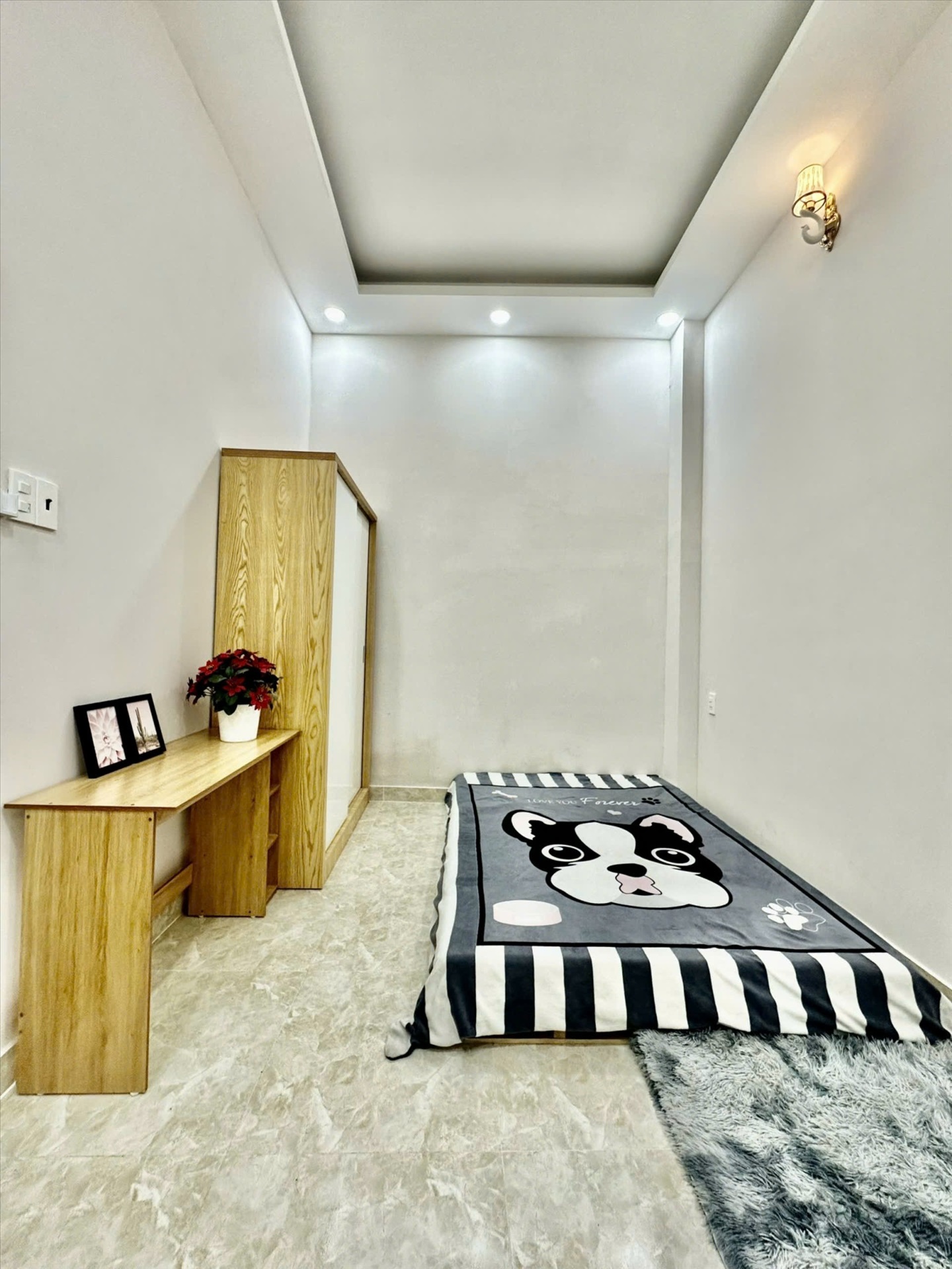 Phòng trọ Studio 20m2 tại Diamond House Nơ Trang Long - Bình Thạnh - Phòng ngủ