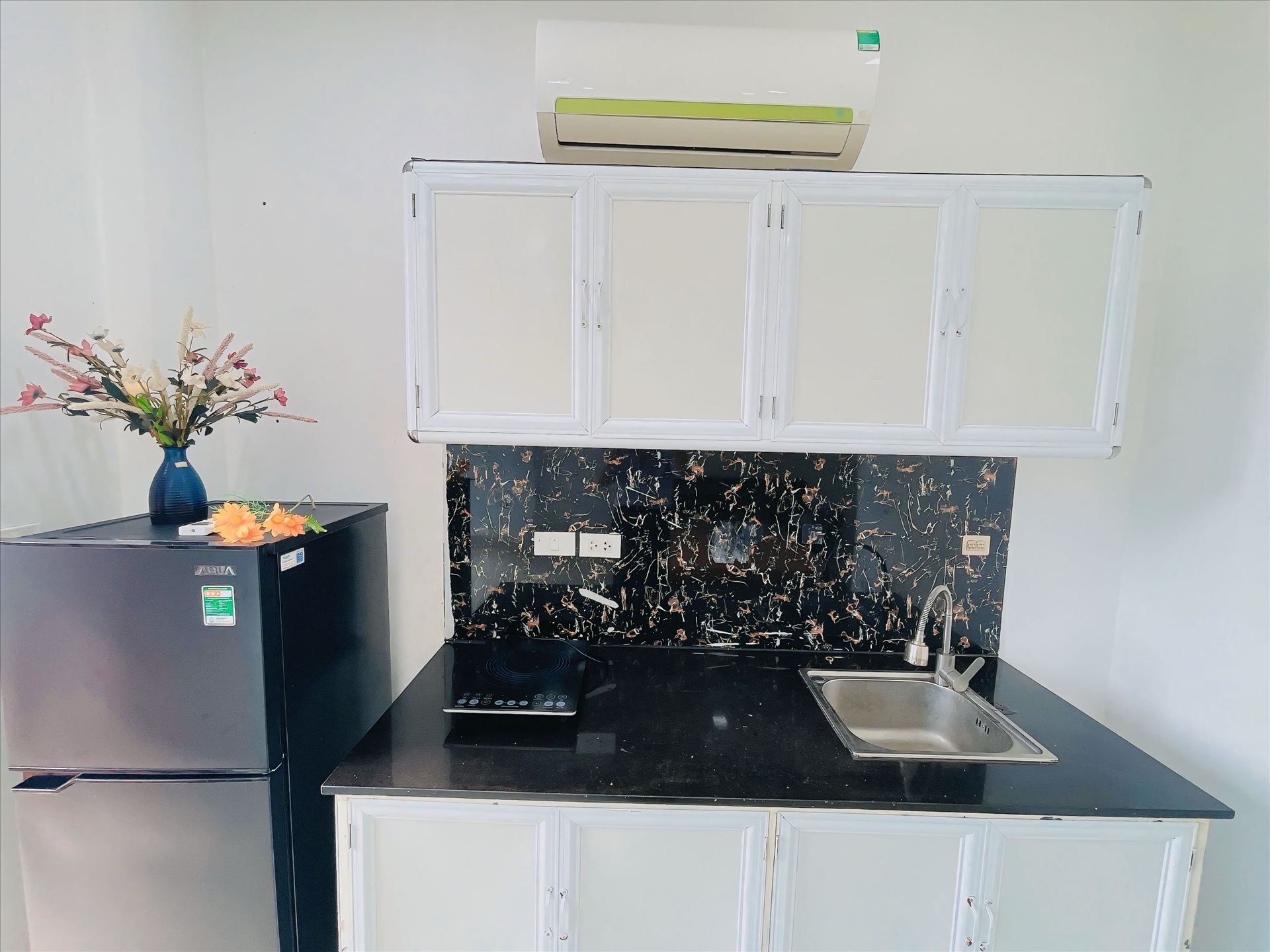 Phòng trọ Studio 27m2 tại HappyHomes Thiên Hiền - Nam Từ Liêm - Phòng bếp