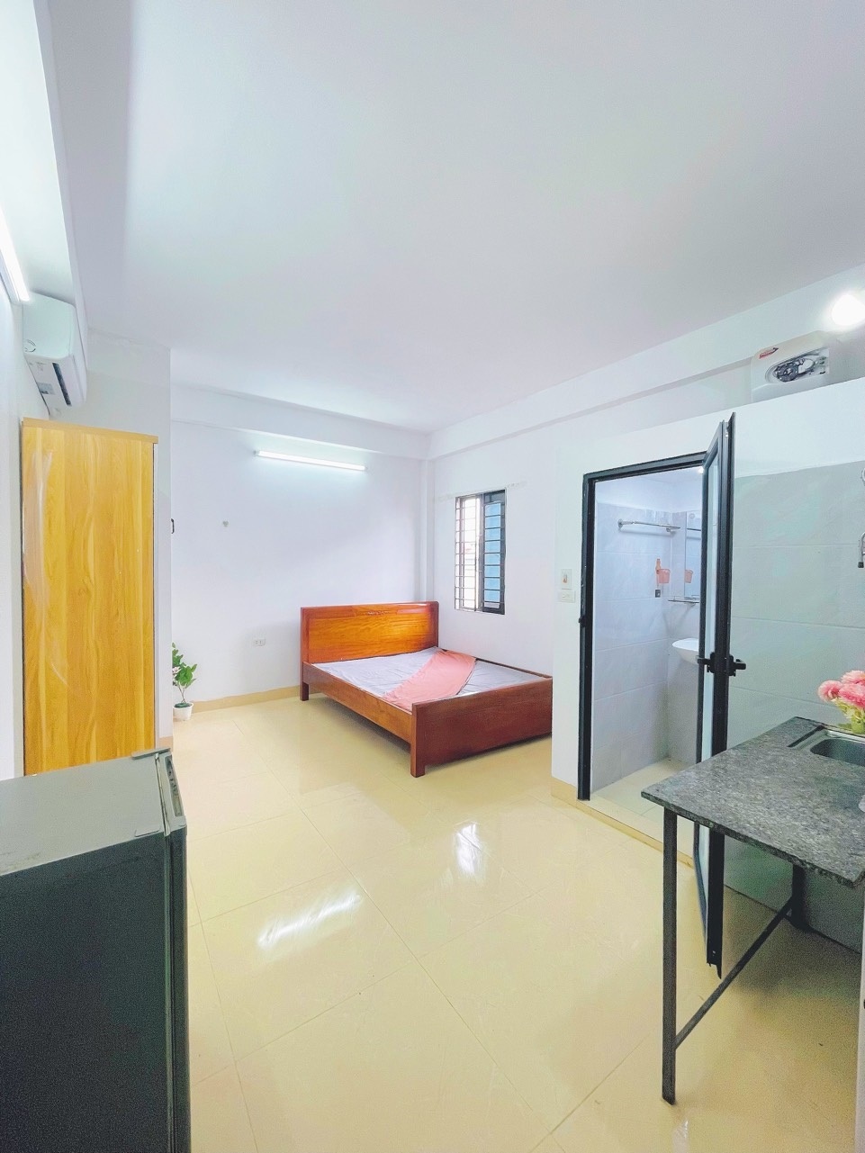Phòng trọ Studio 25m2 tại Happy Homes Trần Cung - Bắc Từ Liêm - Phòng ngủ